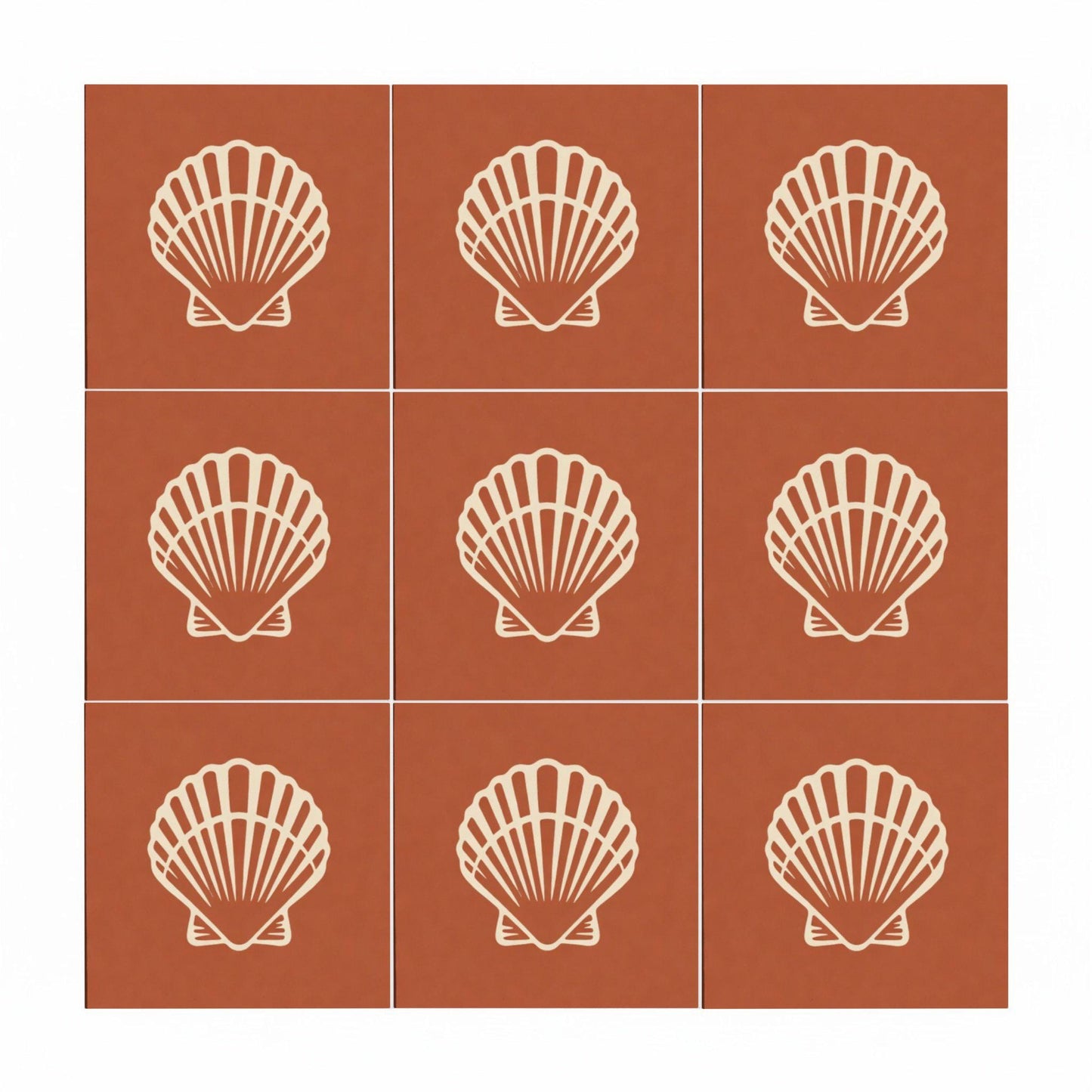 Terracotta Scallop Shell — Mediterranean Style Decorative Tile