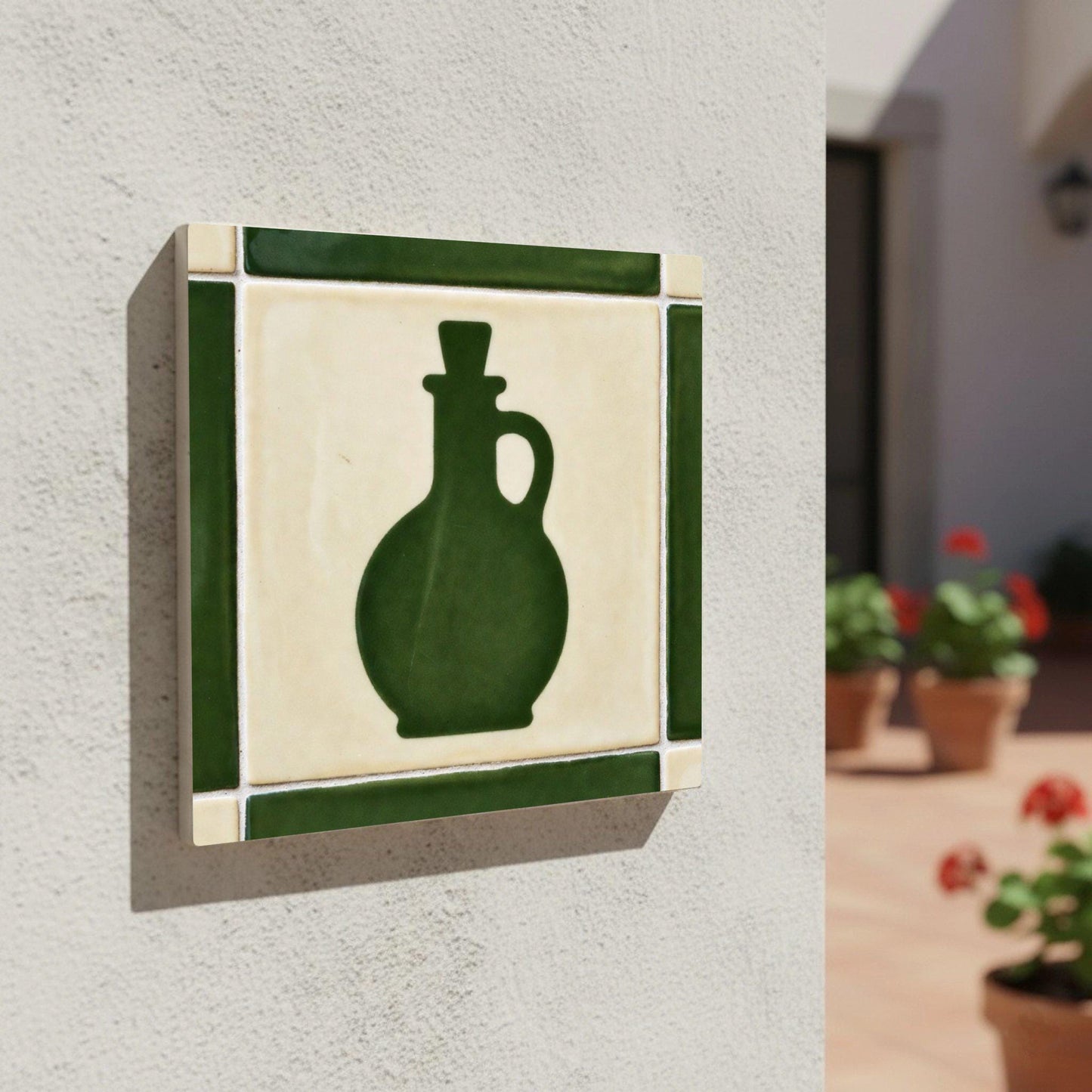 Carreau Vert Huile d'Olive Bottle · Motif Botanique
