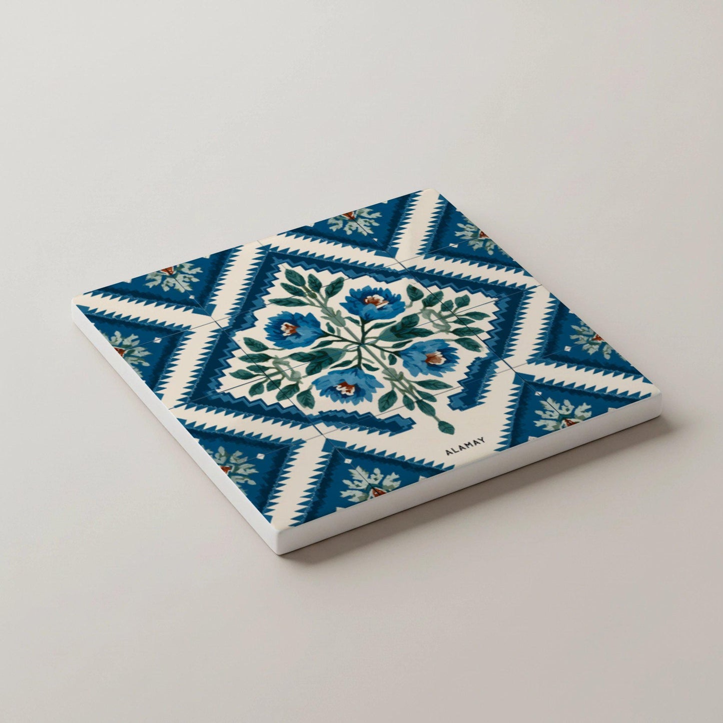 Azulejos japoneses / Posavasos del Monte Fuji azul índigo / Decoración · Coaster Set with Cork — Modern Pattern Coasters