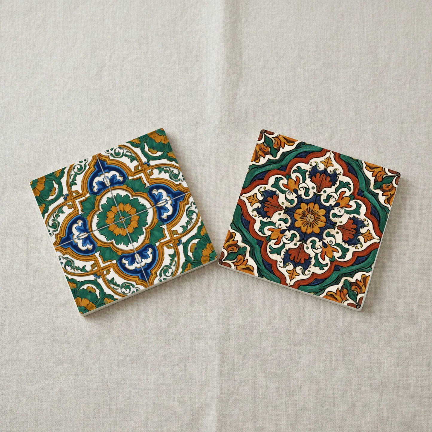 Talavera / Juego de posavasos de arte popular mexicano / Decoración co · Dessous de Verre avec Liège — Collection Grands Peintres