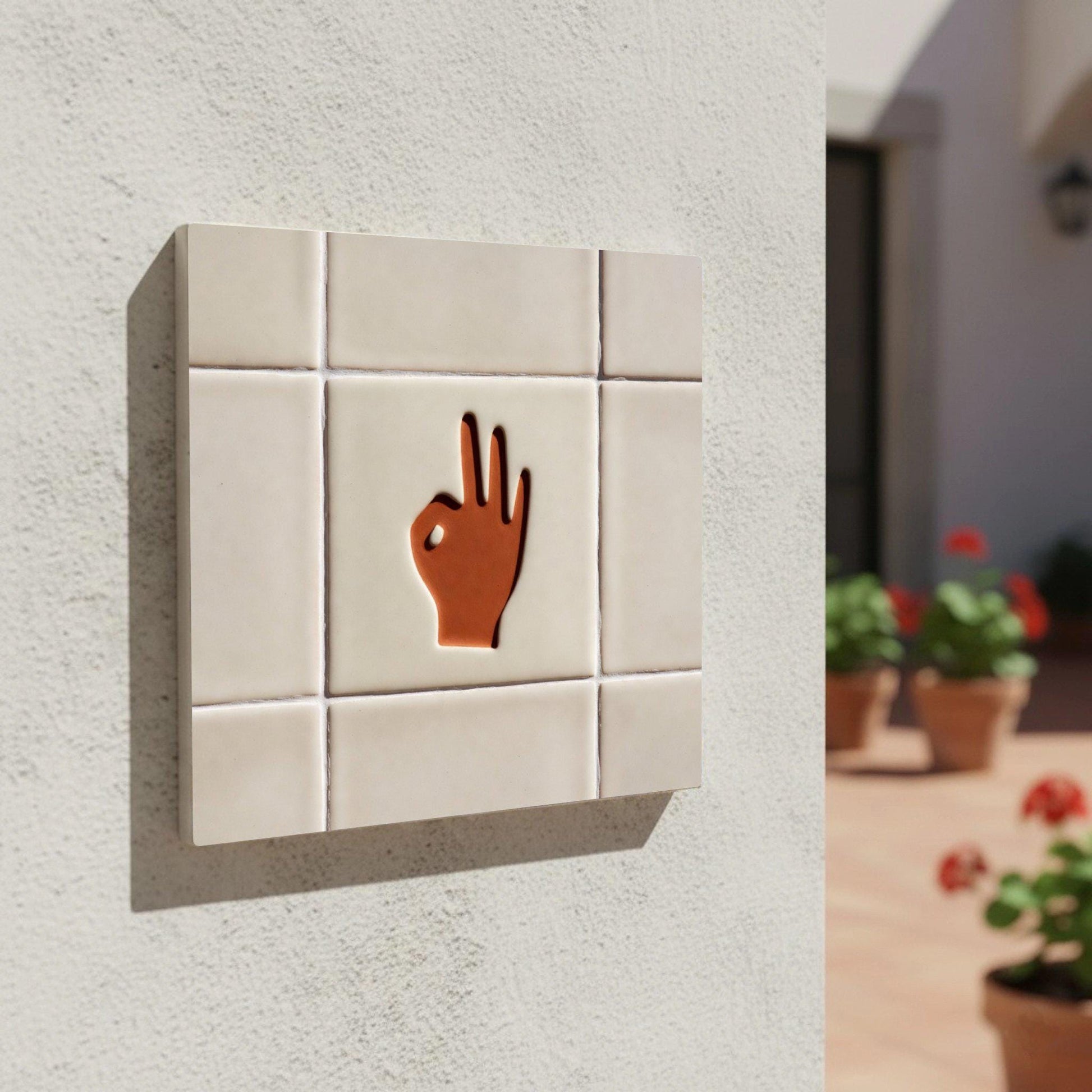OK Hand Minimalist — Timeless Decorative Design Decorative Tile