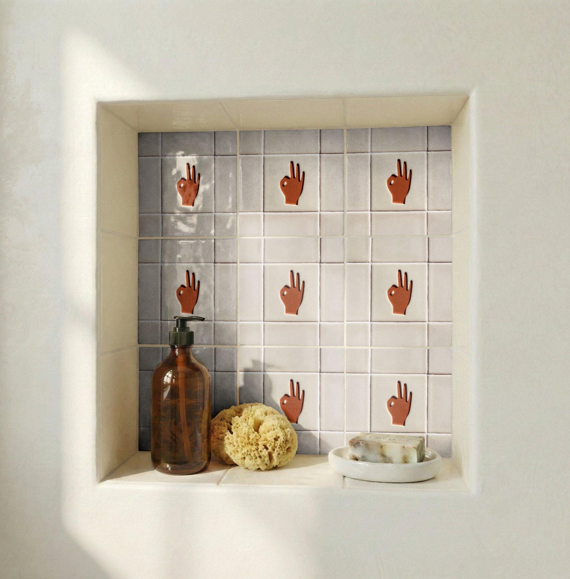 OK Hand Minimalist — Timeless Decorative Design Decorative Tile