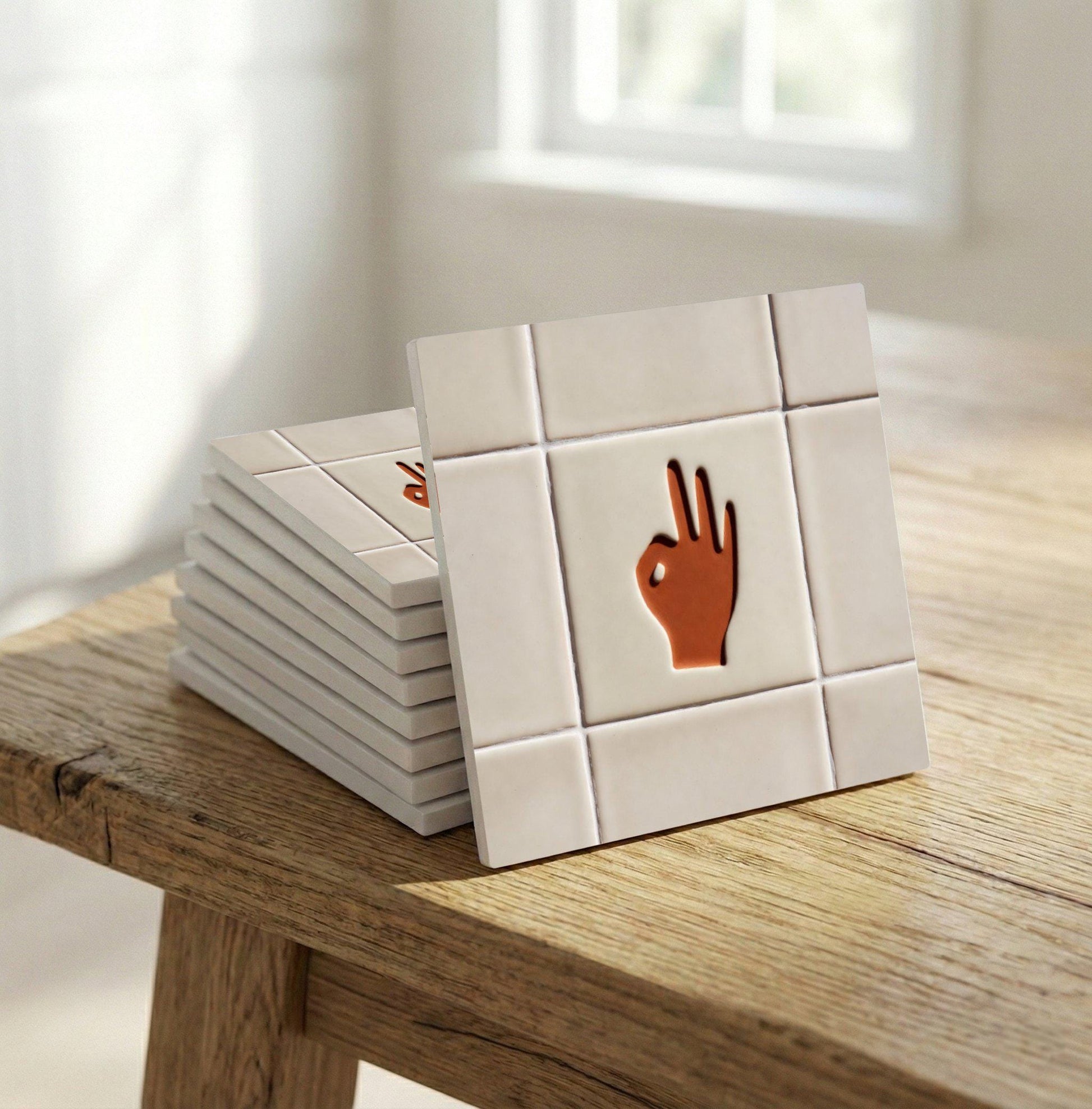 OK Hand Minimalist — Timeless Decorative Design Decorative Tile