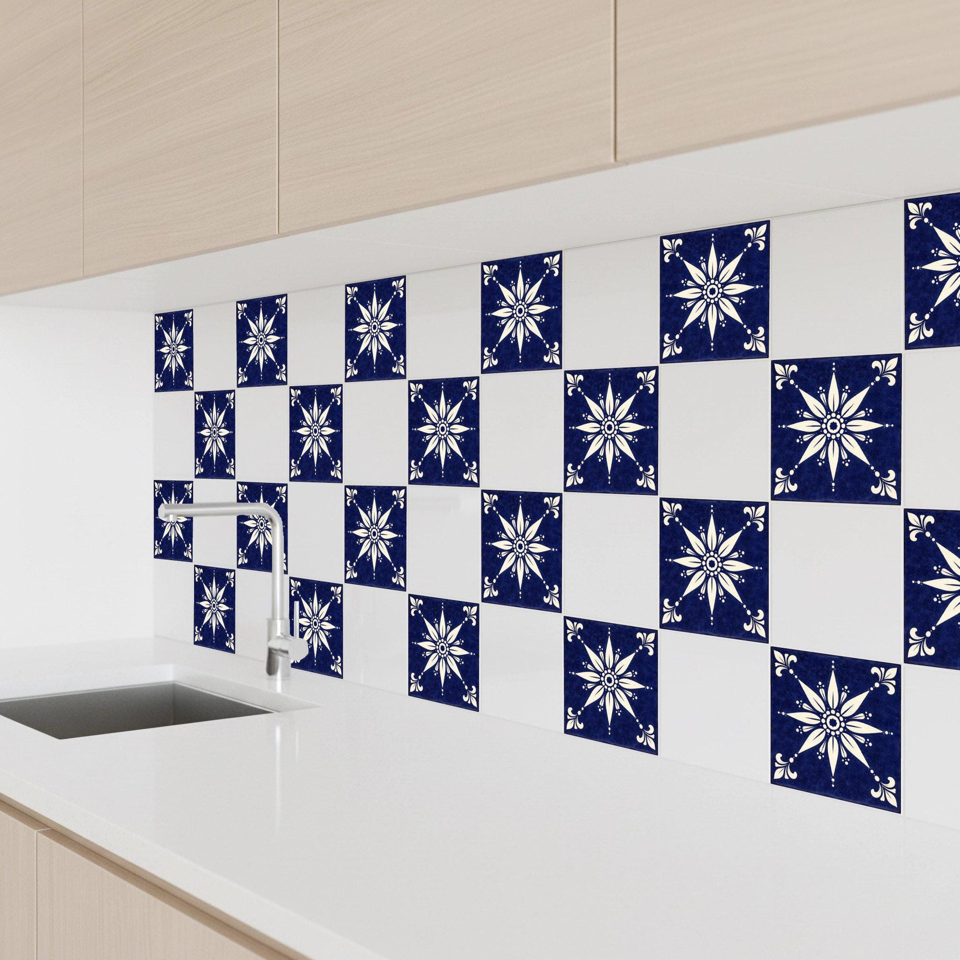 Fliese Nantes Blau · Modernes geometrisches Design