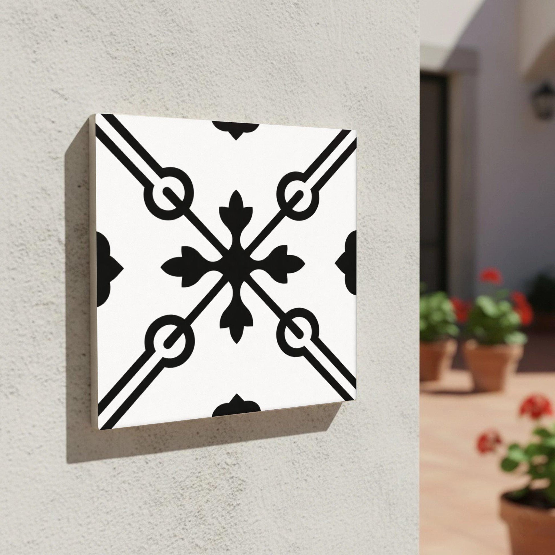 Azulejo Negro y blanco Interlocking