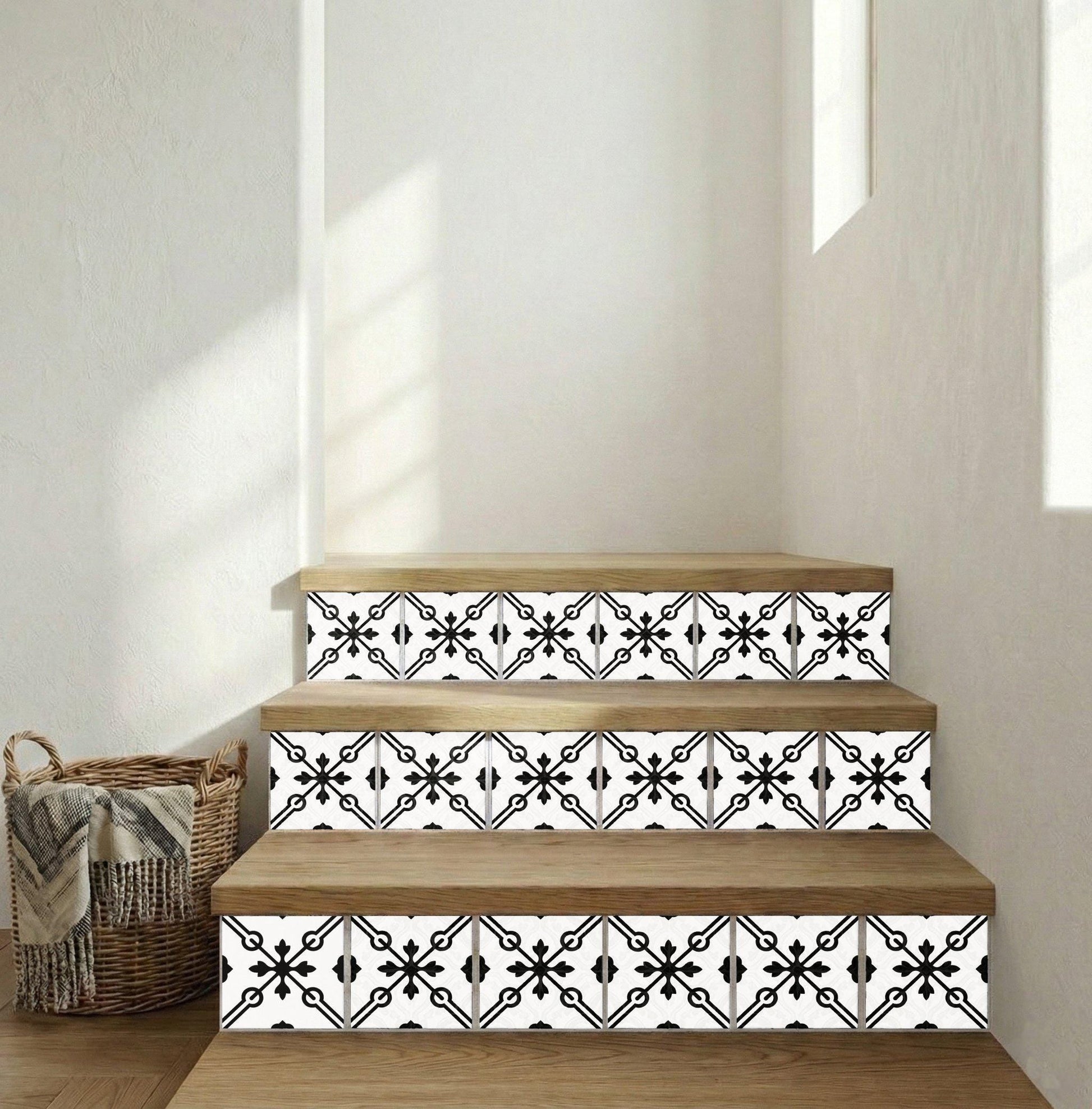 Azulejo Negro y blanco Interlocking