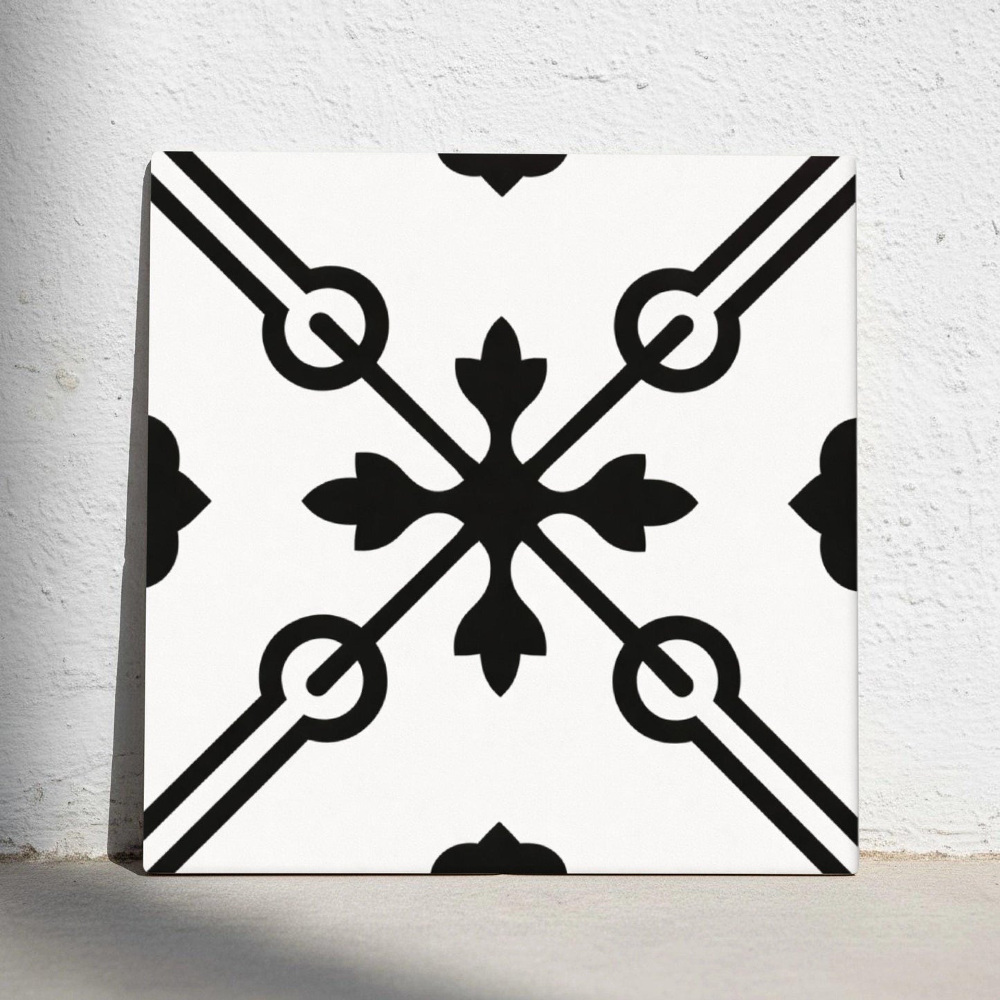 Azulejo Negro y blanco Interlocking