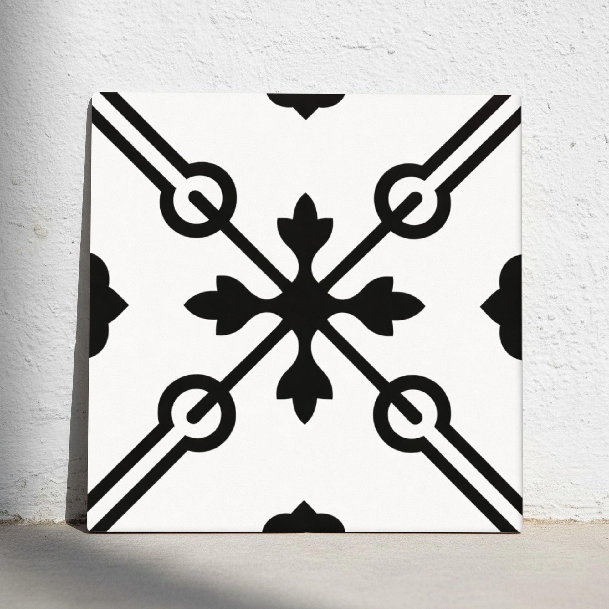 Azulejo Negro y blanco Interlocking