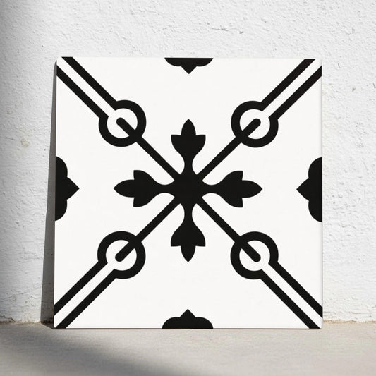Azulejo Negro y blanco Interlocking