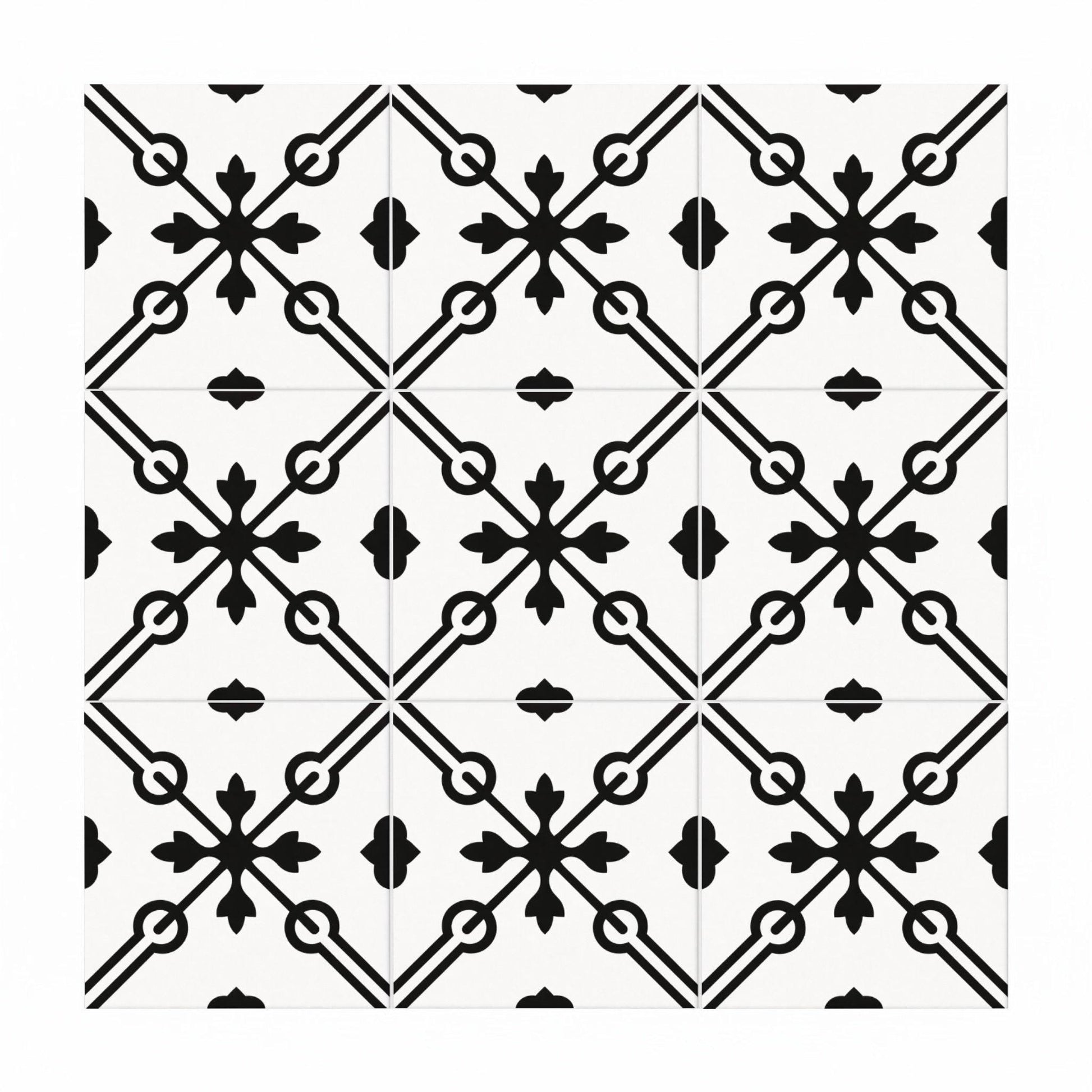 Azulejo Negro y blanco Interlocking
