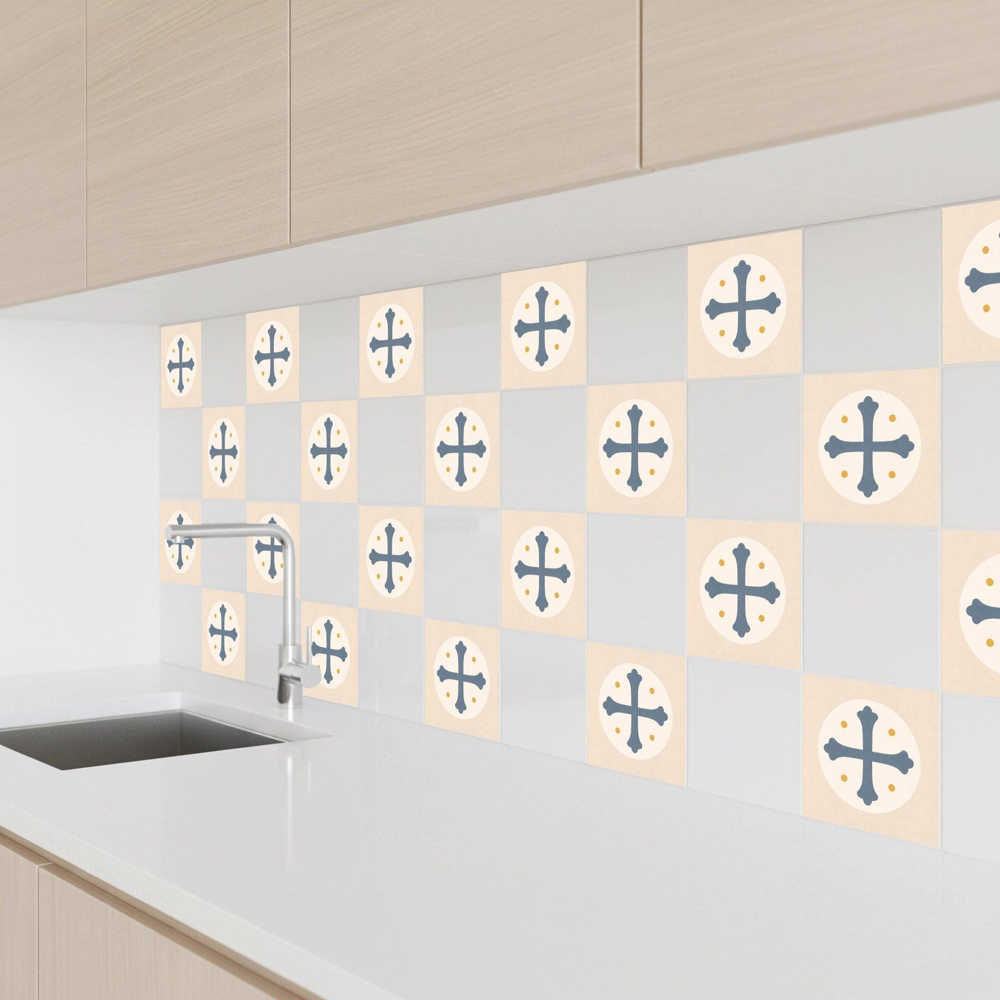 Christian Cross — Geometric Pattern Decorative Tile