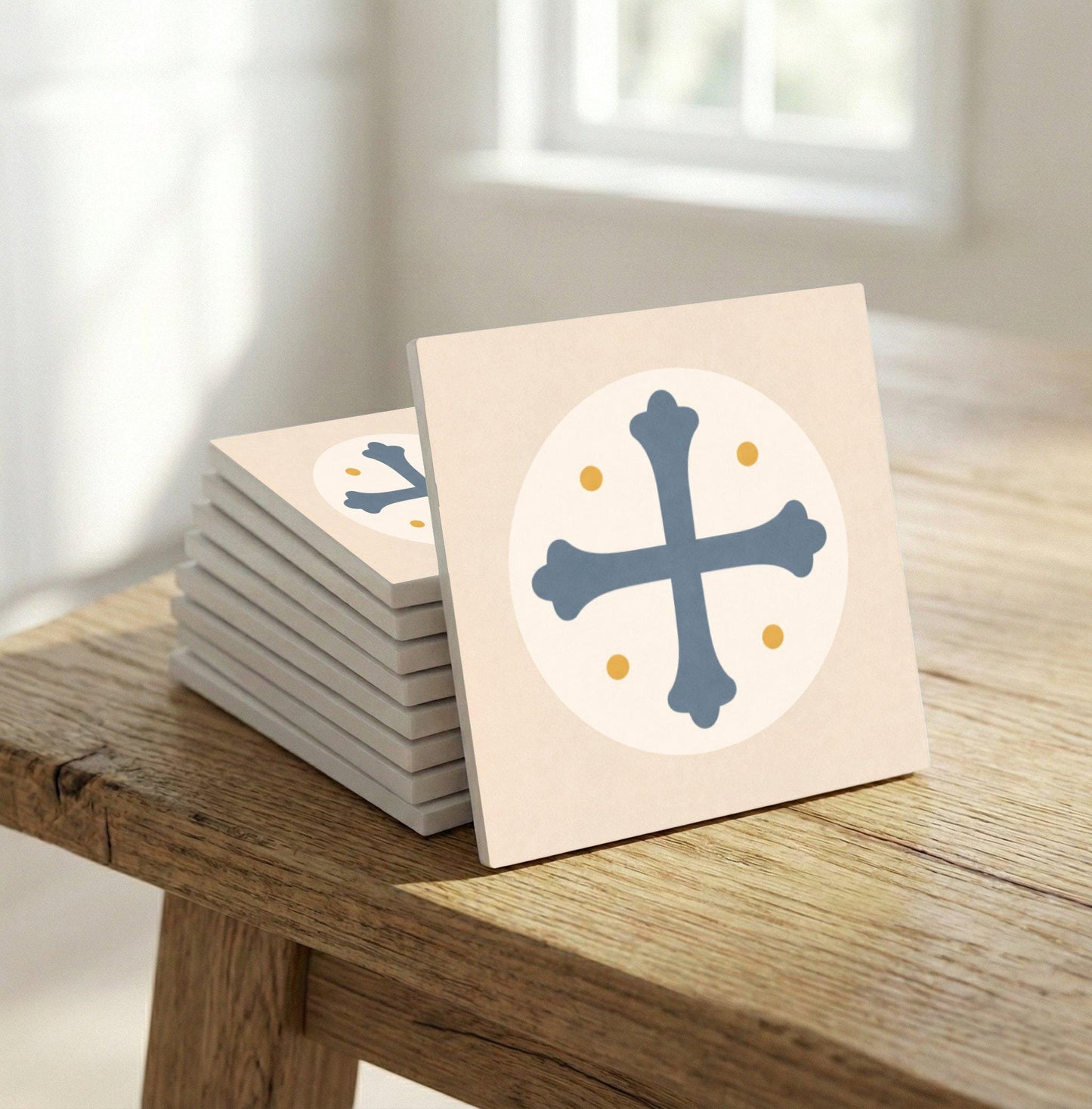 Christian Cross — Geometric Pattern Decorative Tile