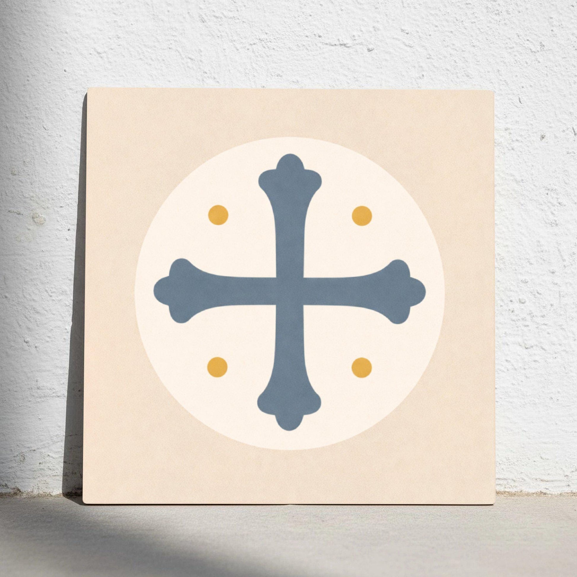 Christian Cross — Geometric Pattern Decorative Tile