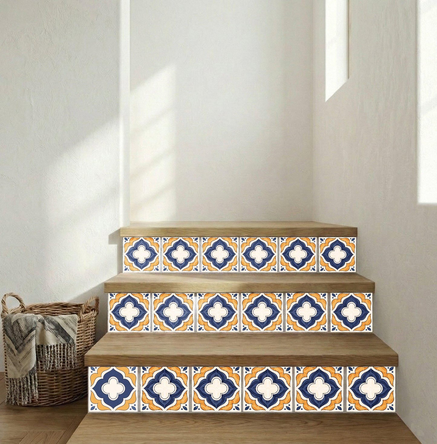 Azulejo Azul y Mustard mediterráneo