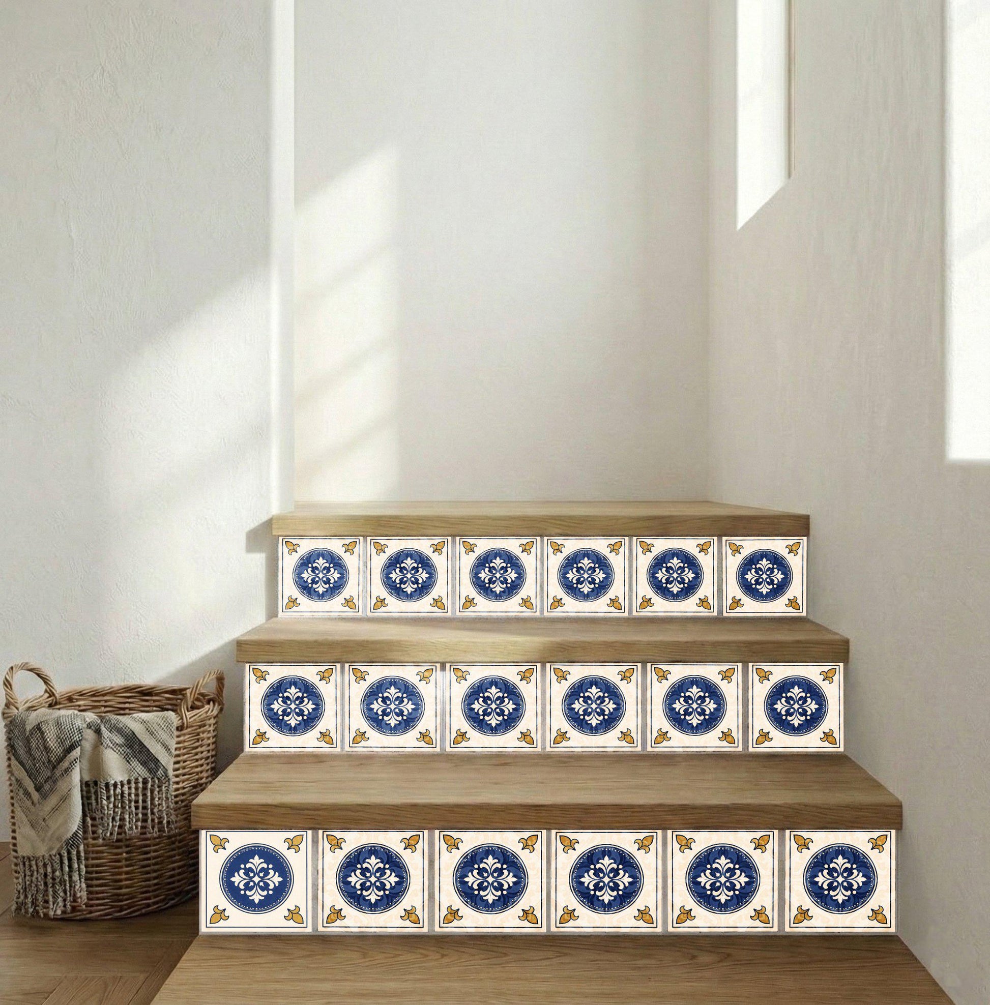 Azulejo Azul medallón francés