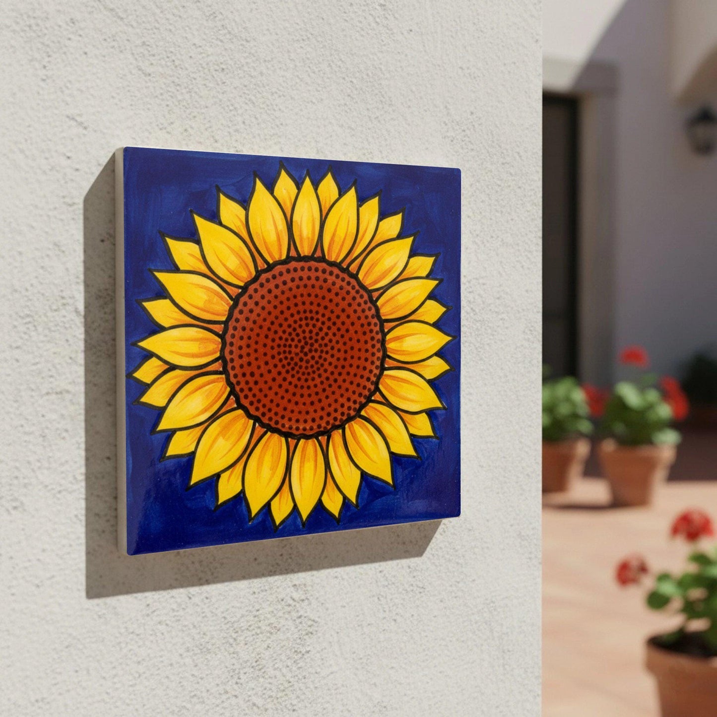 Pop Art Sunflower — Ornamental Ceramic Décor Ceramic Tile