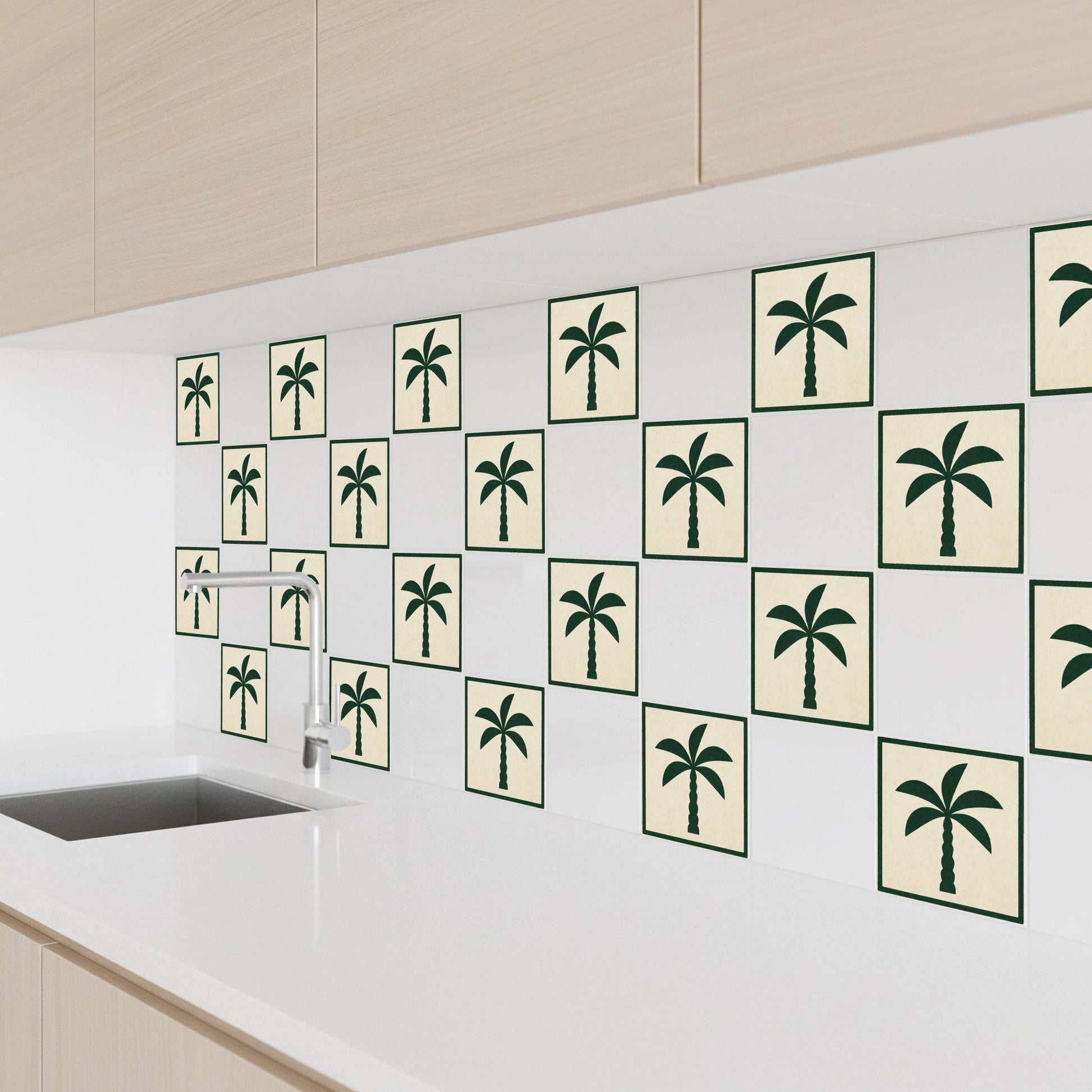 Ceramic Tile Palmera árbol minimalista — Timeless Decorative Design
