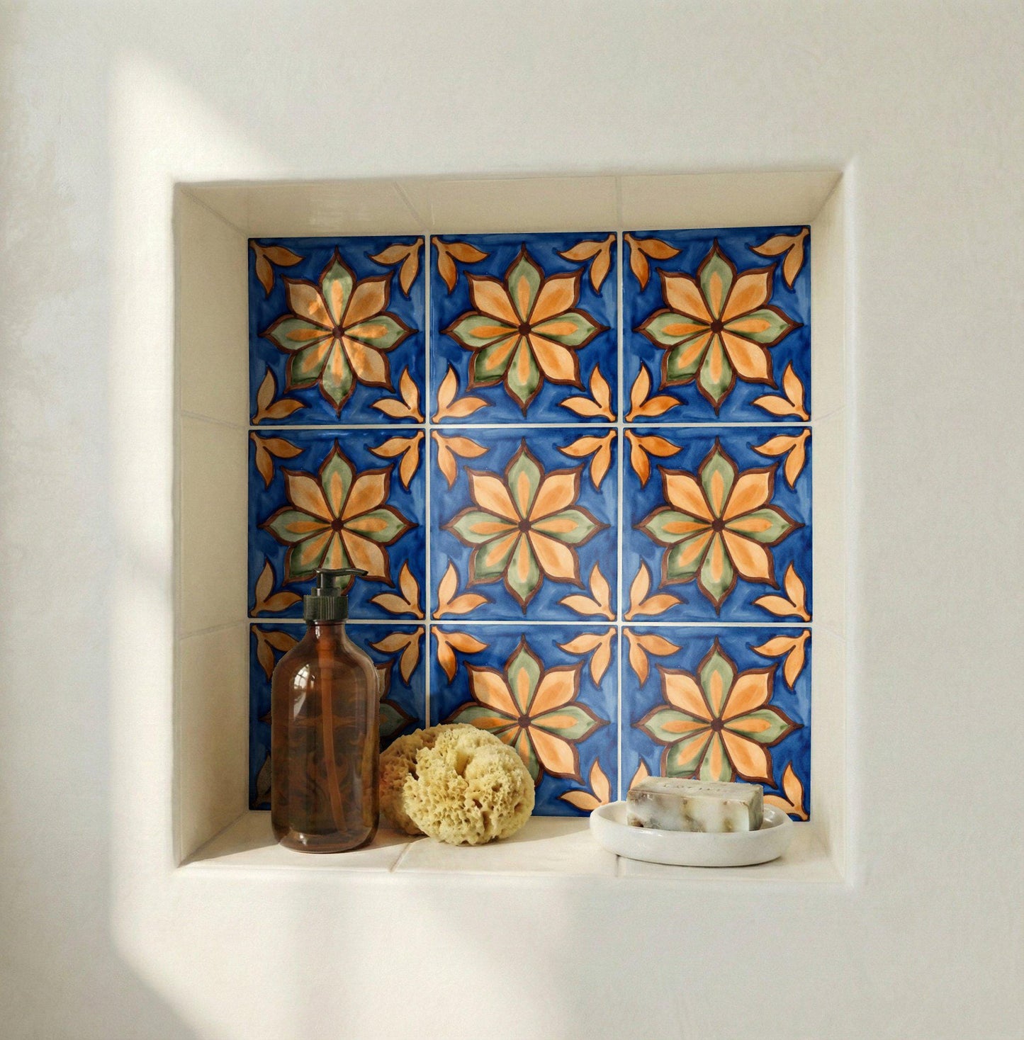 Azulejo Floral mediterráneo