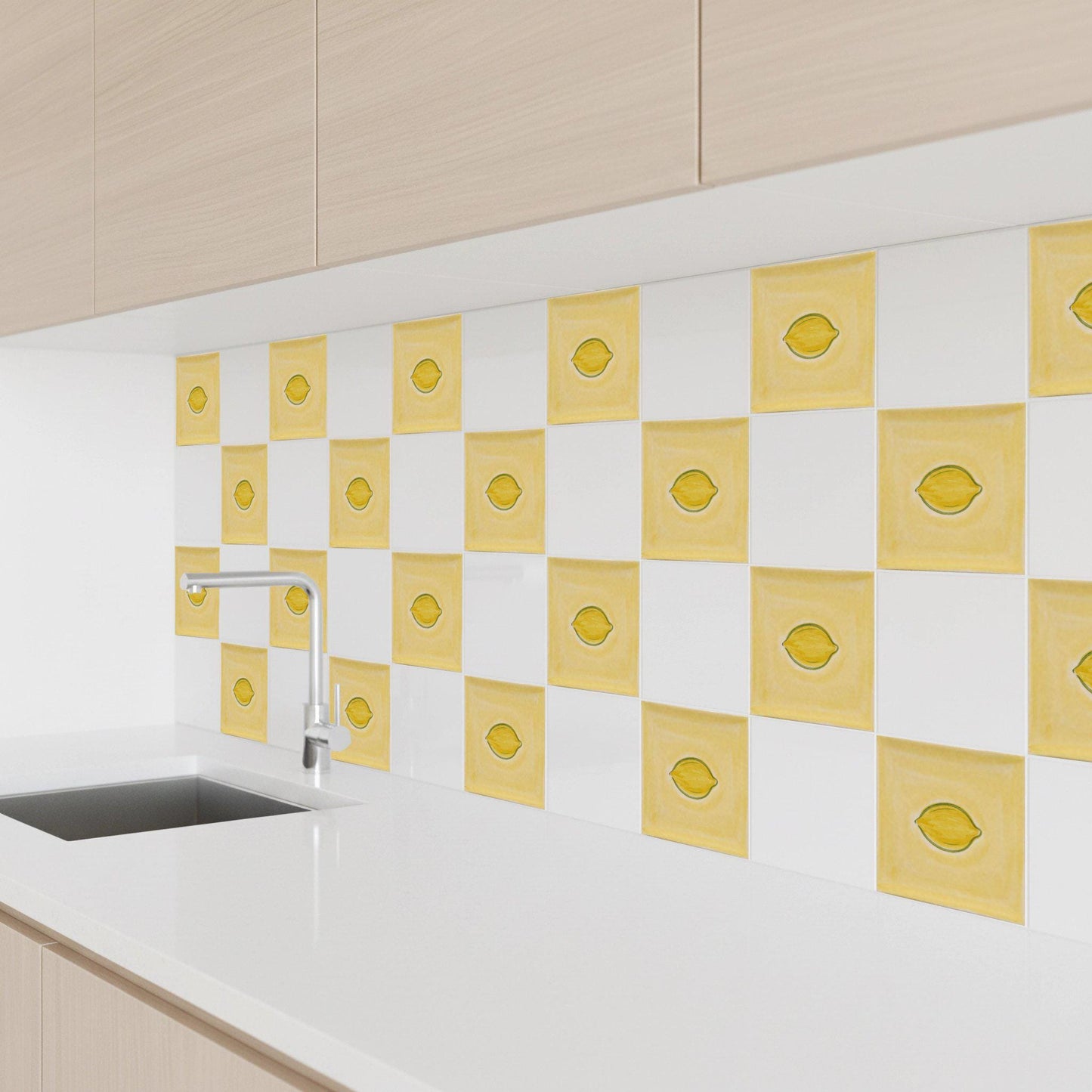Lemon Minimalist — Floral & Botanical Design Decorative Tile