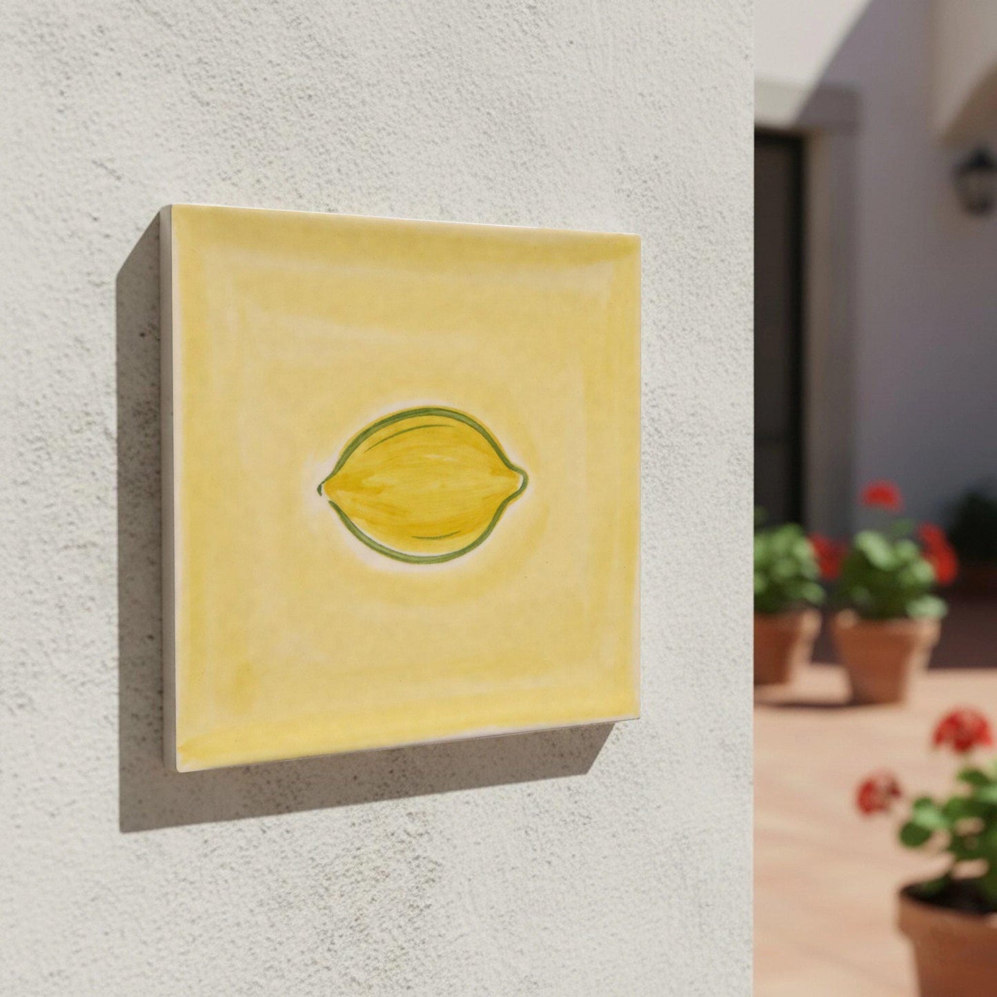 Lemon Minimalist — Floral & Botanical Design Decorative Tile