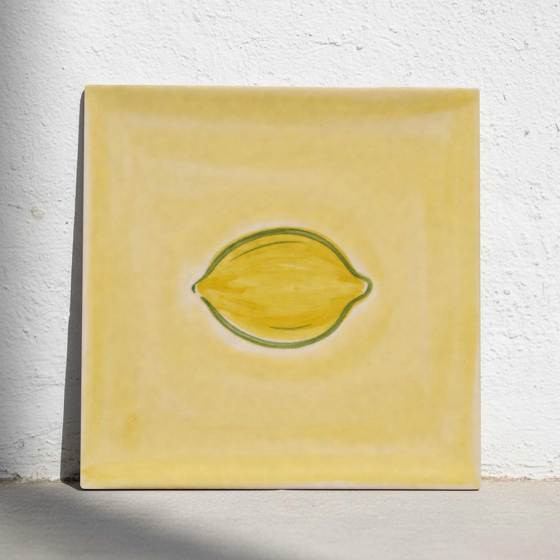Lemon Minimalist — Floral & Botanical Design Decorative Tile