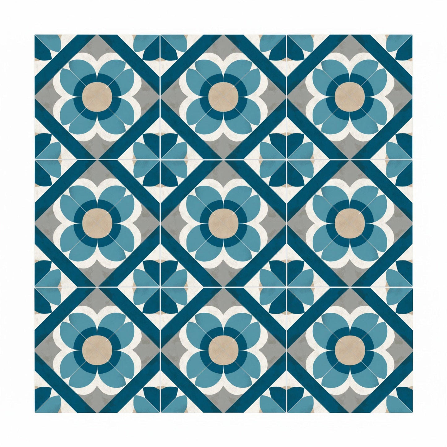 Ceramic Tile Marseille Coastal — Botanical Motif