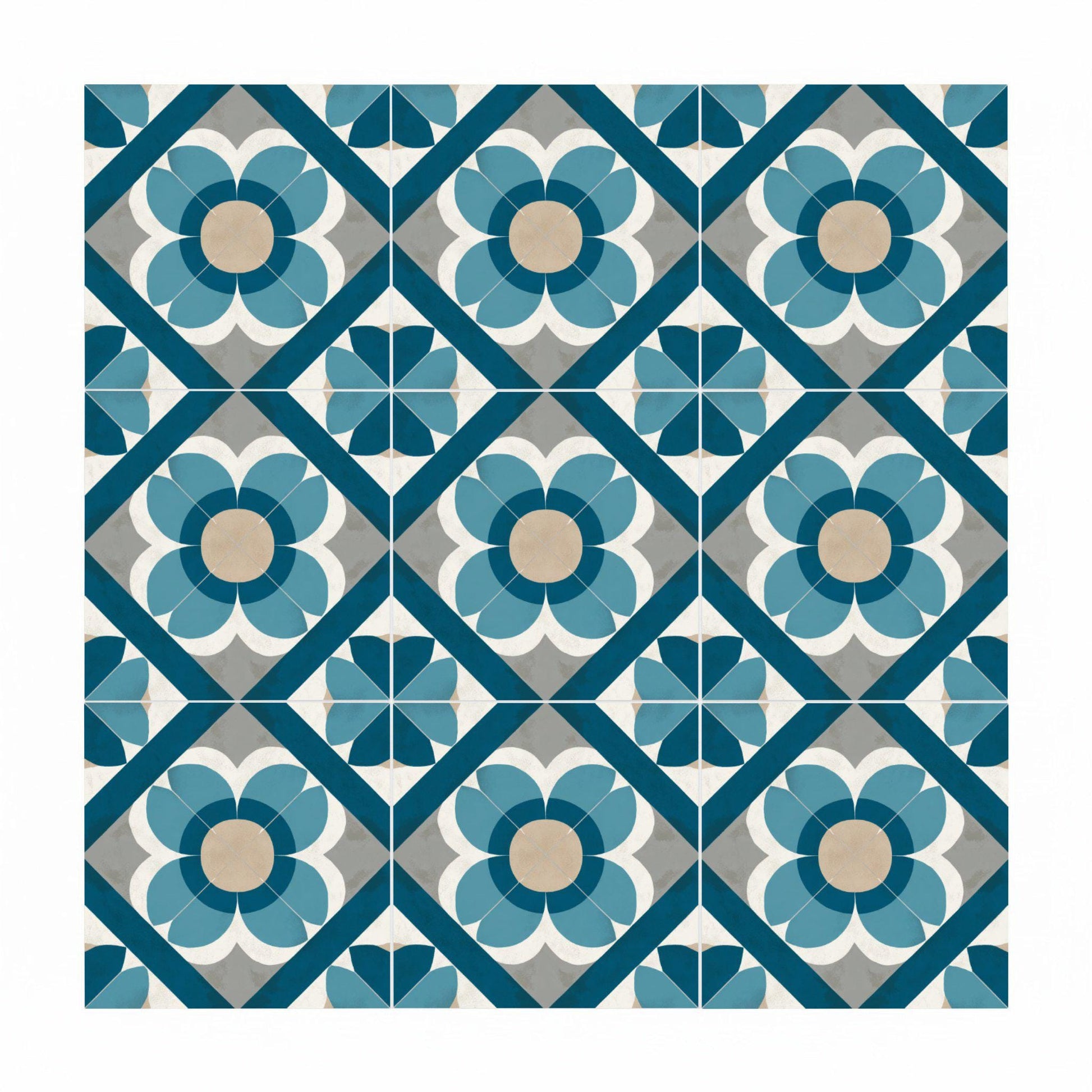 Ceramic Tile Marseille Coastal — Botanical Motif
