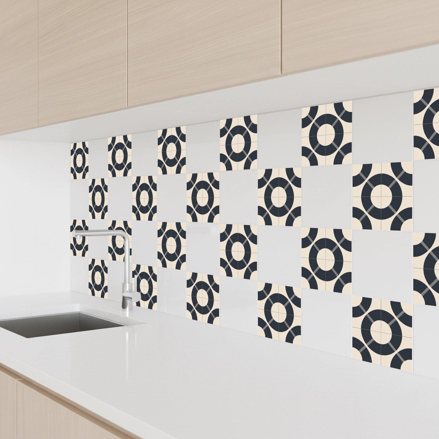 Transit Modernismus · Keramik-Wandfliese — Präzise Linien-Geometrie