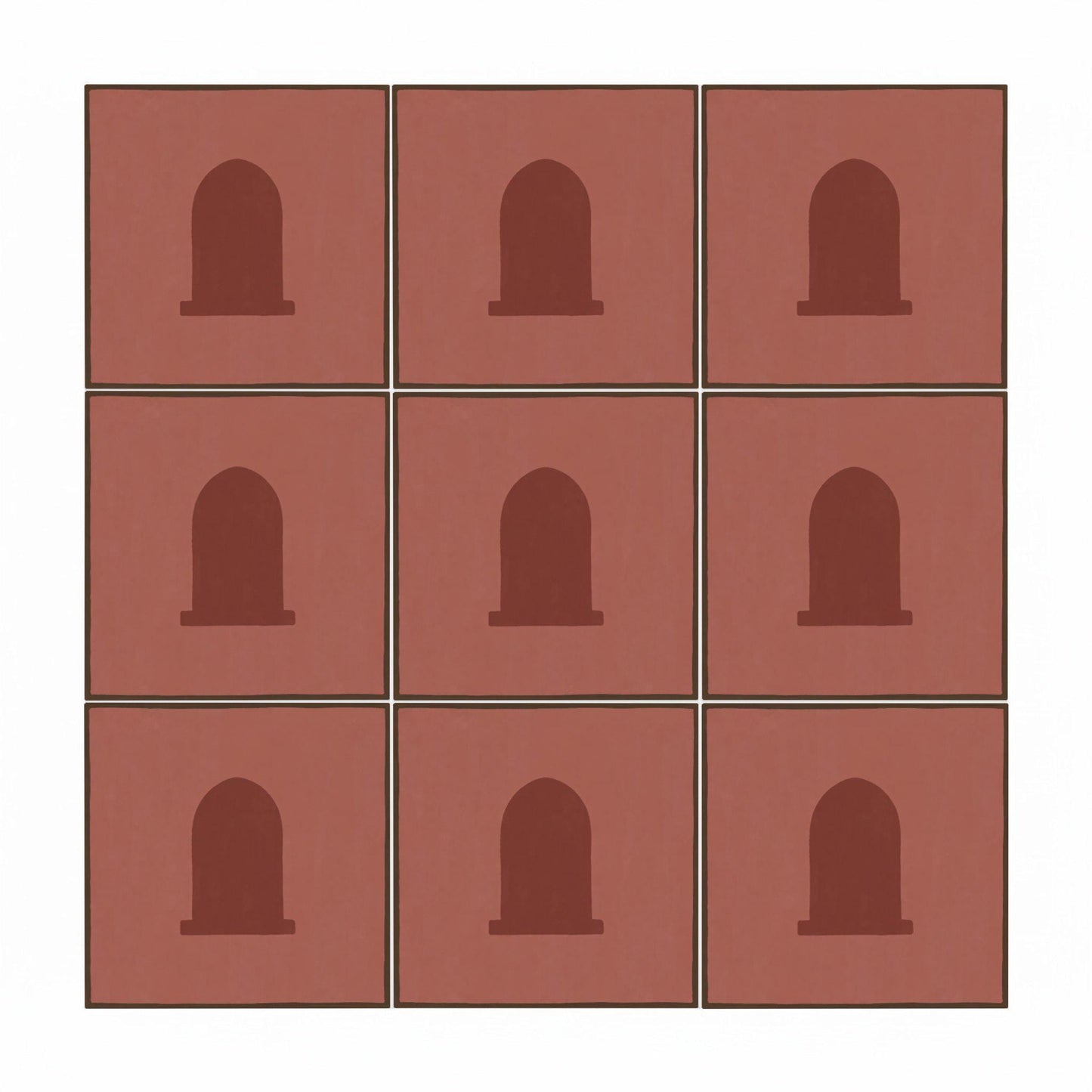 Azulejo Terracotta Arco Minimalista — Stile Mediterraneo