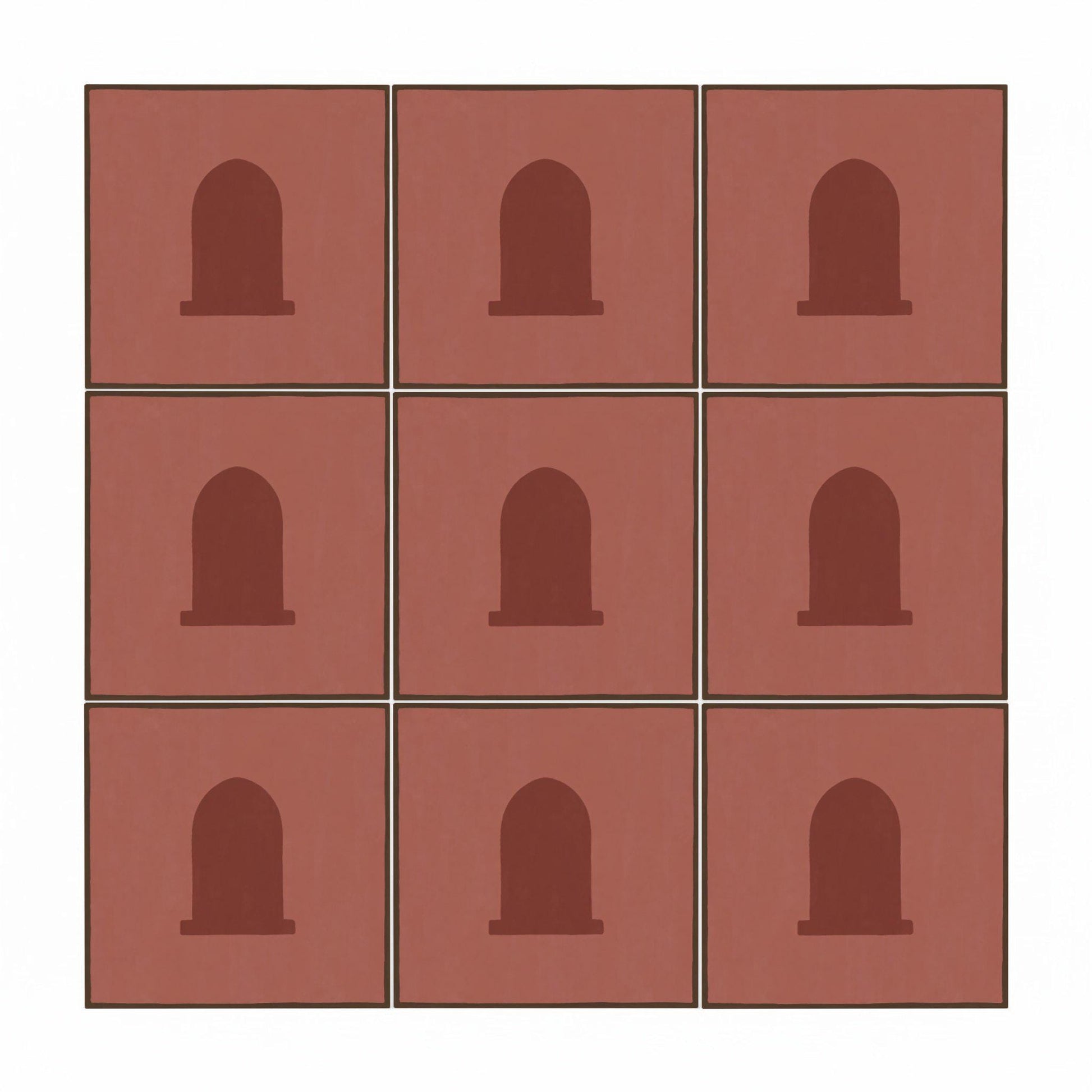 Azulejo Terracotta Arco Minimalista — Stile Mediterraneo