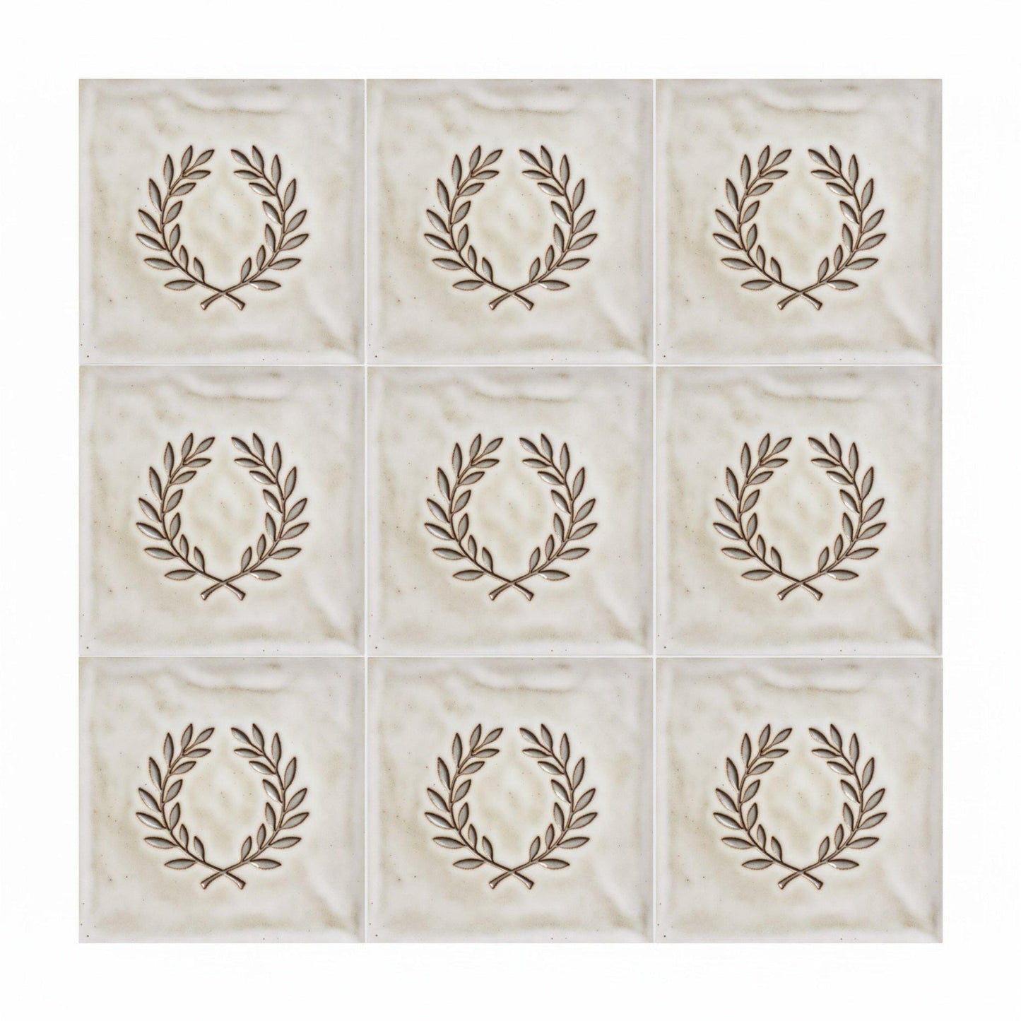 Fliese Lorbeerkranz Minimalistisch · Mediterranes Küsten-Dekor