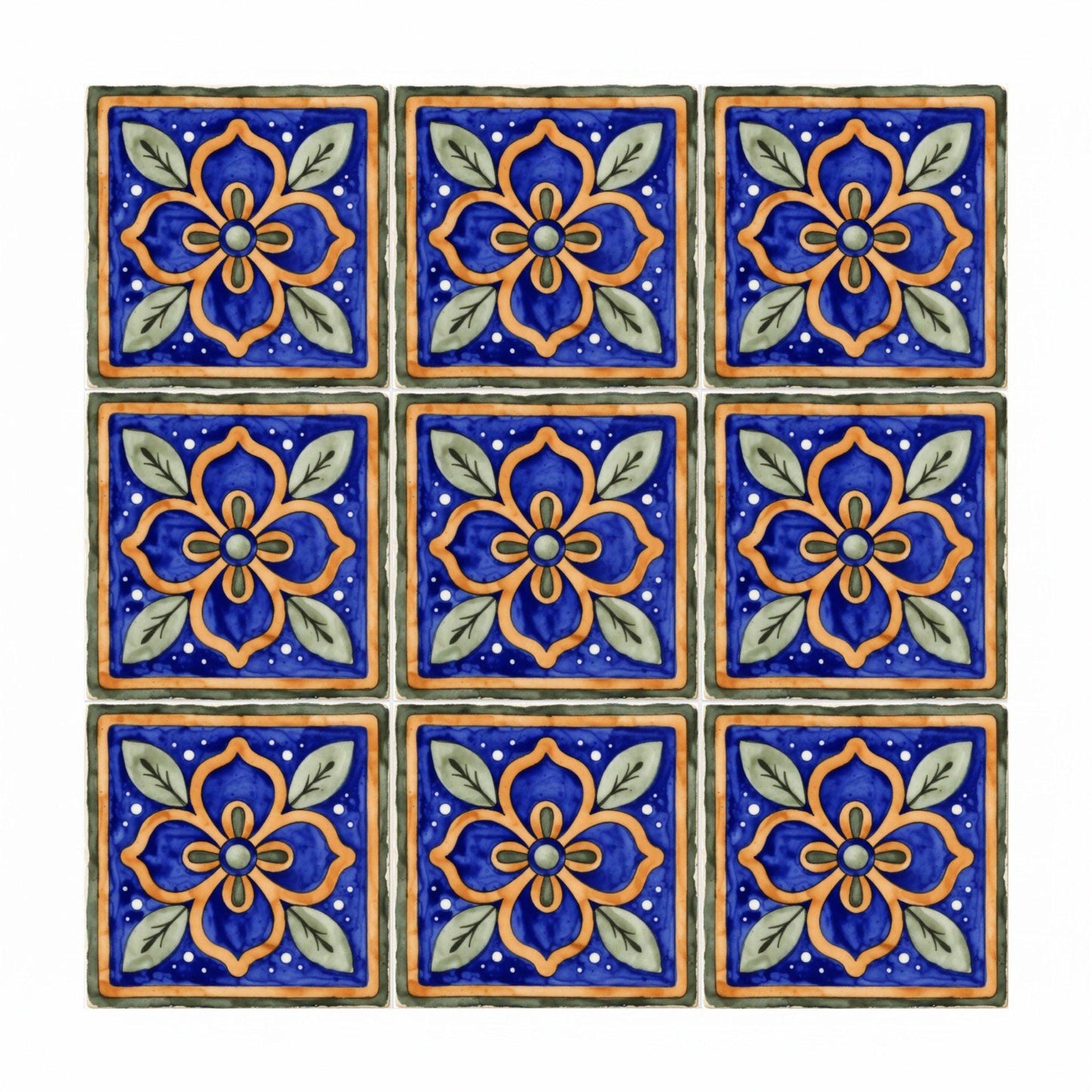 Fliese Talavera Blau Spanisch · Azulejo im Sevilla-Stil