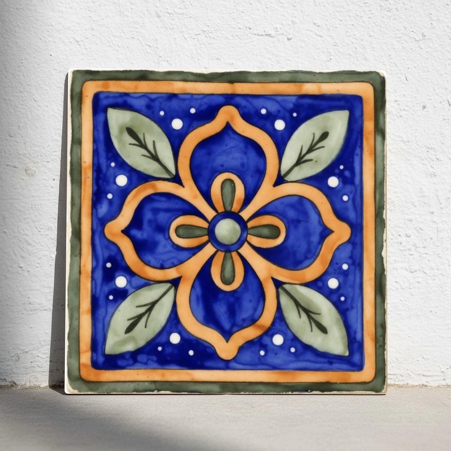 Fliese Talavera Blau Spanisch · Azulejo im Sevilla-Stil