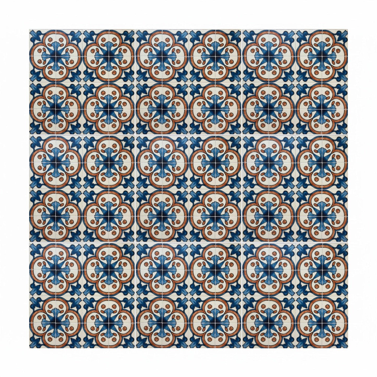 Azulejo Azul y terracota Ceramic pared mediterráneo