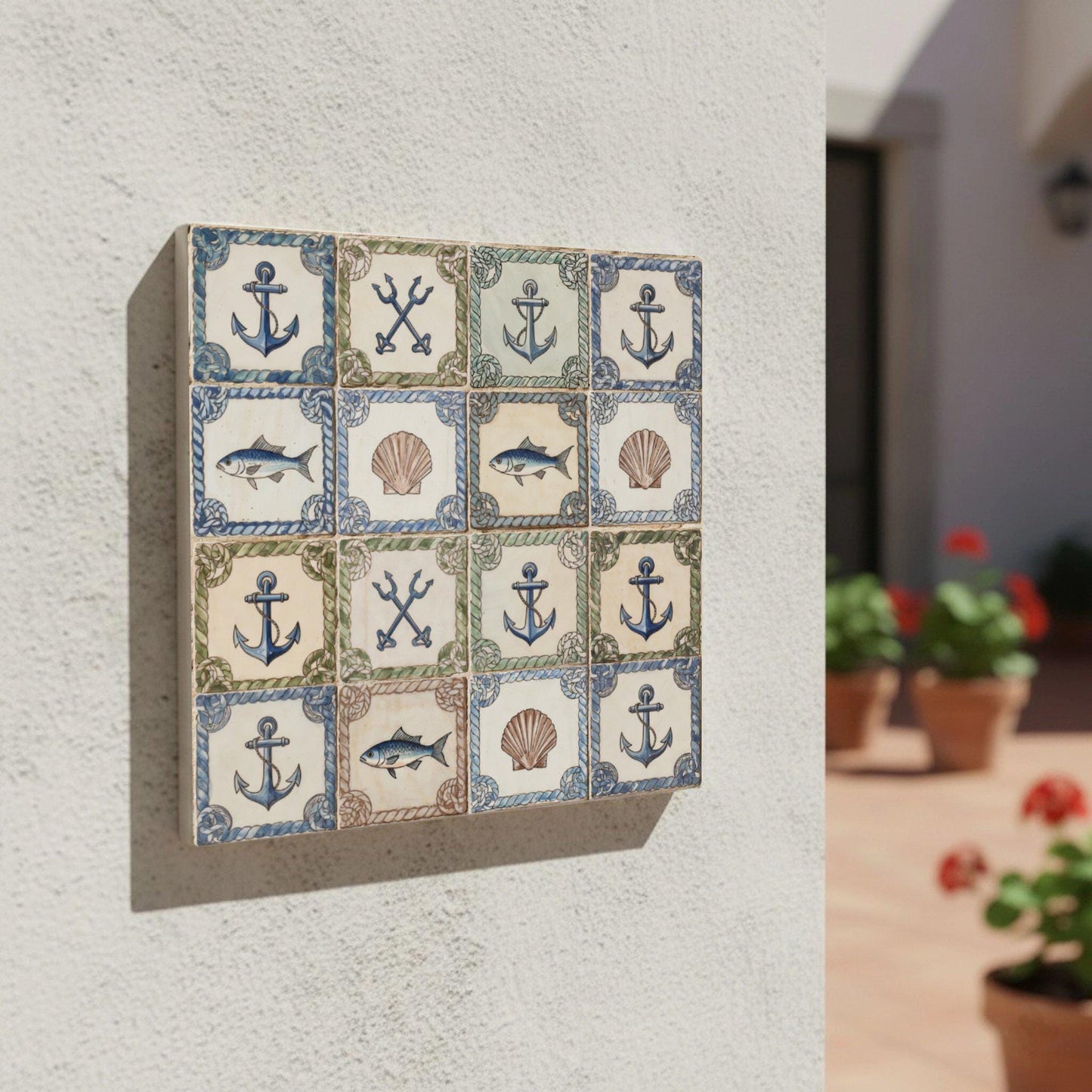 Nautical Harbor · Ceramic Wall Tile — Geometric Pattern