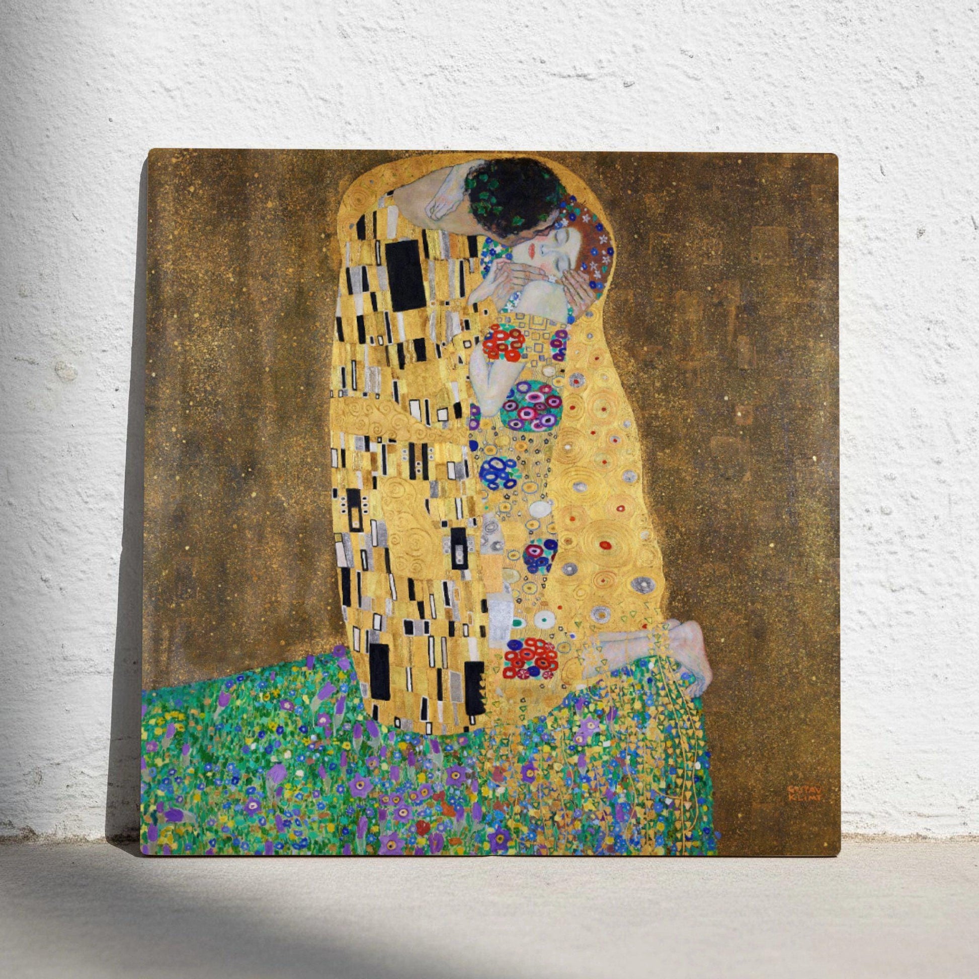 Fliese Kiss by Gustav Klimt · Klassische Malerei auf Keramik