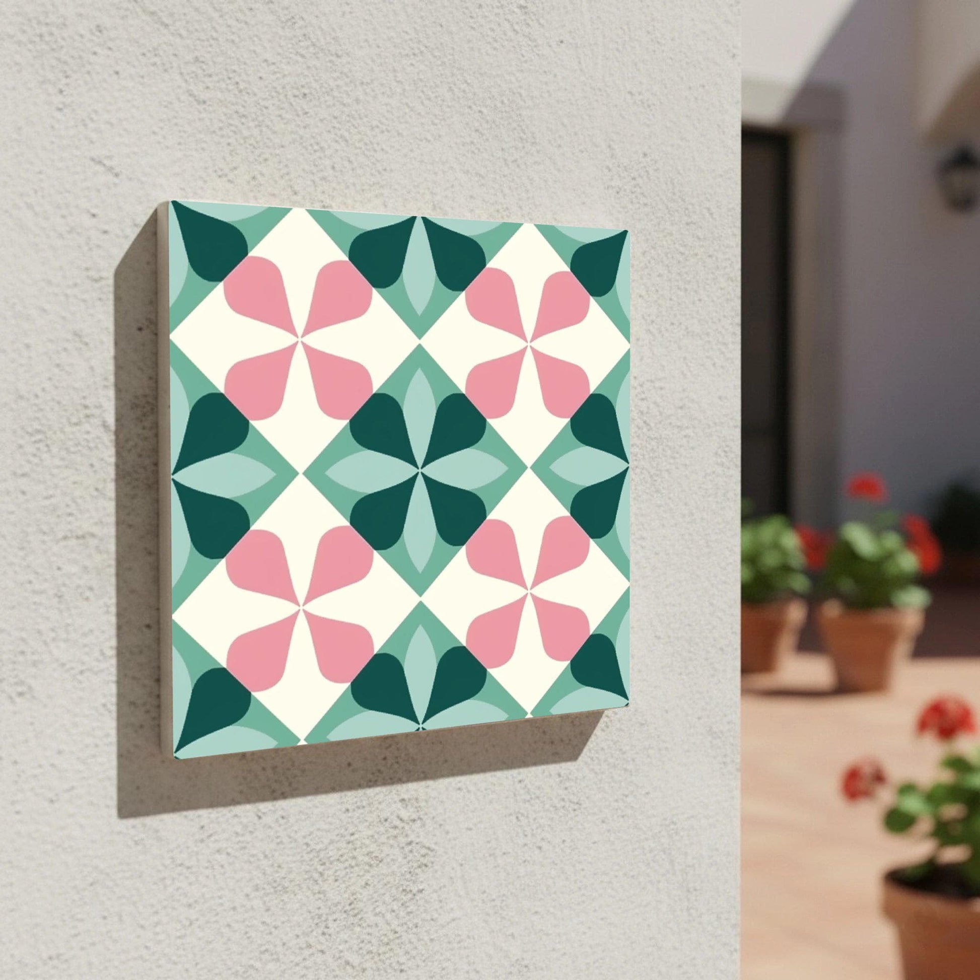 Pastel Retro — Nature Motif Décor Ceramic Tile