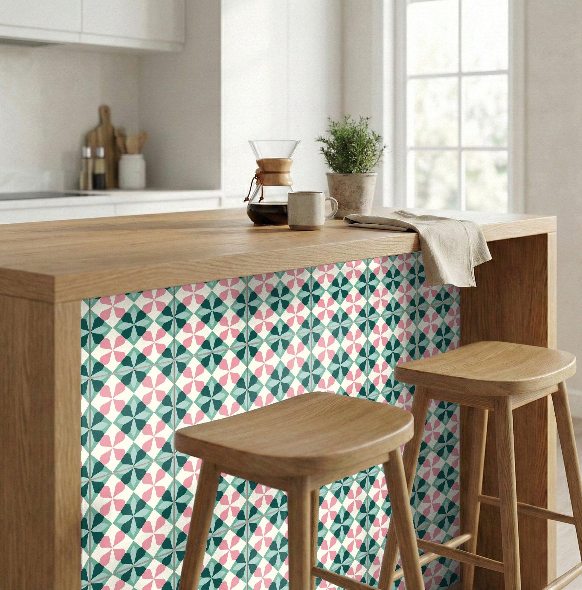 Pastel Retro — Nature Motif Décor Ceramic Tile