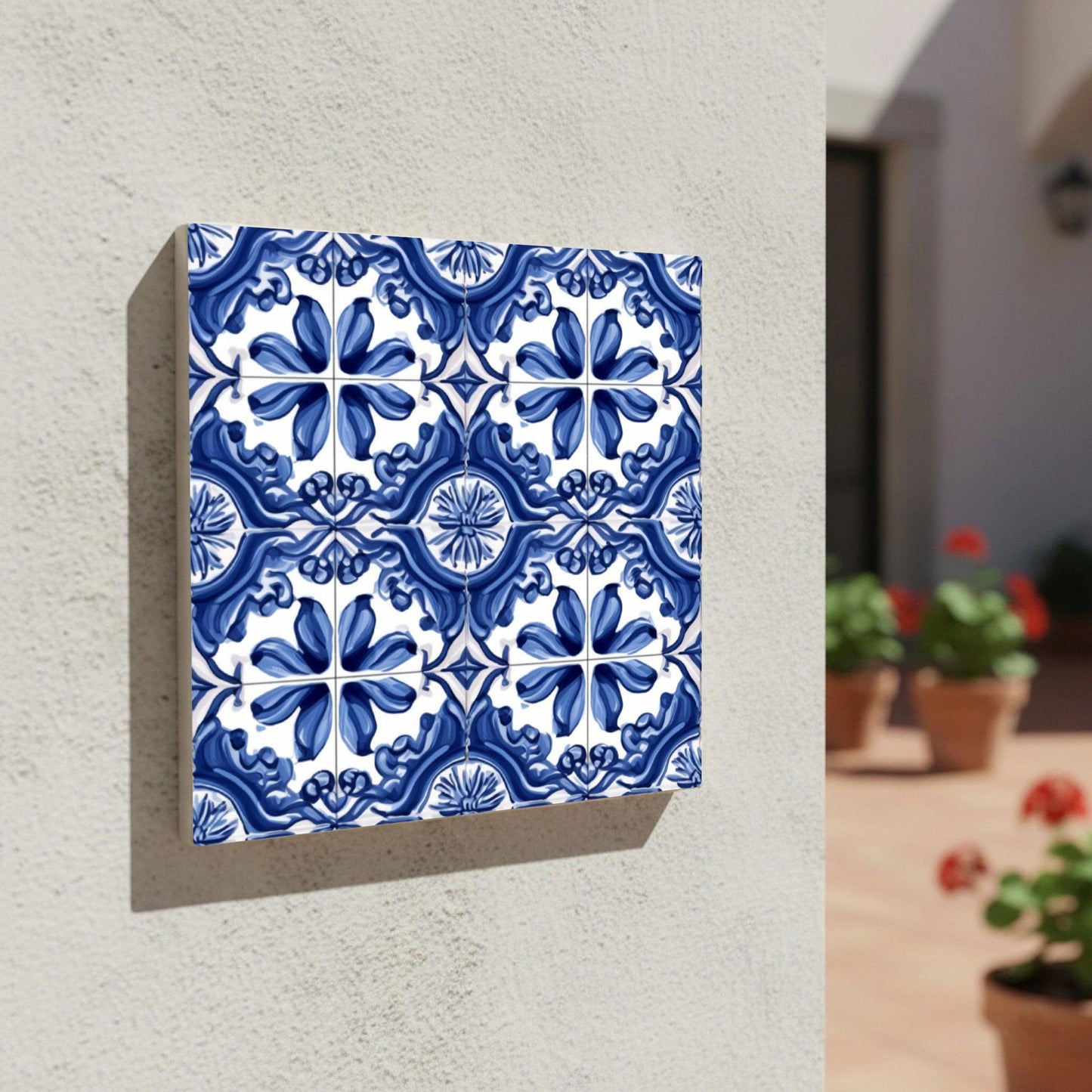 Oporto Blau-Weiß · Keramik-Wandfliese — Klassisches Keramik-Ornament