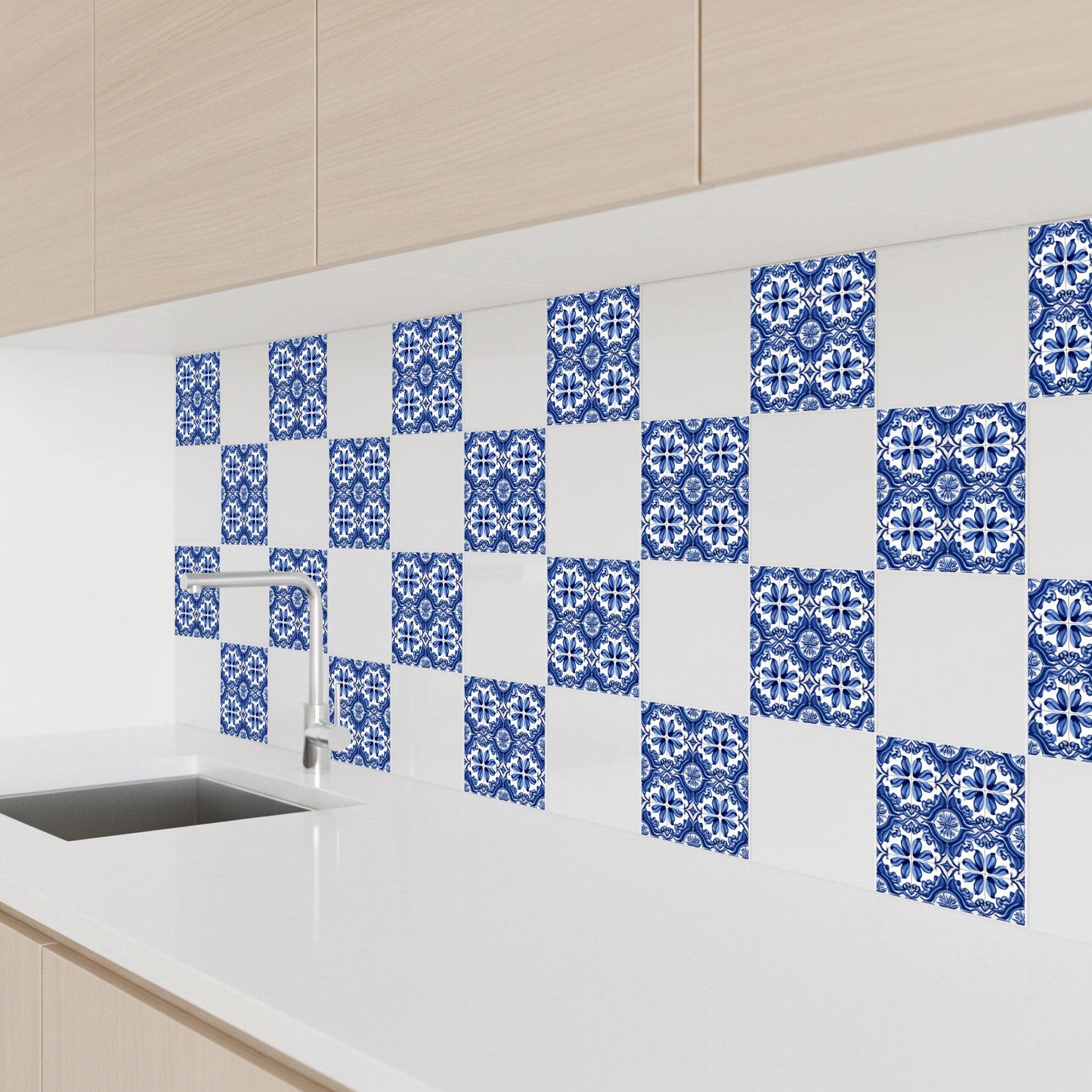 Oporto Blau-Weiß · Keramik-Wandfliese — Klassisches Keramik-Ornament