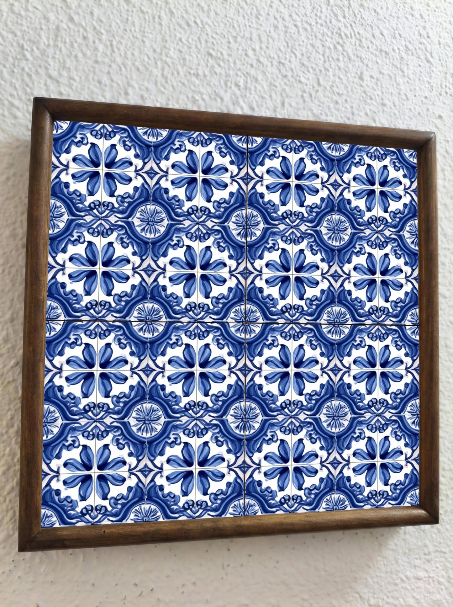 Oporto Blau-Weiß · Keramik-Wandfliese — Klassisches Keramik-Ornament