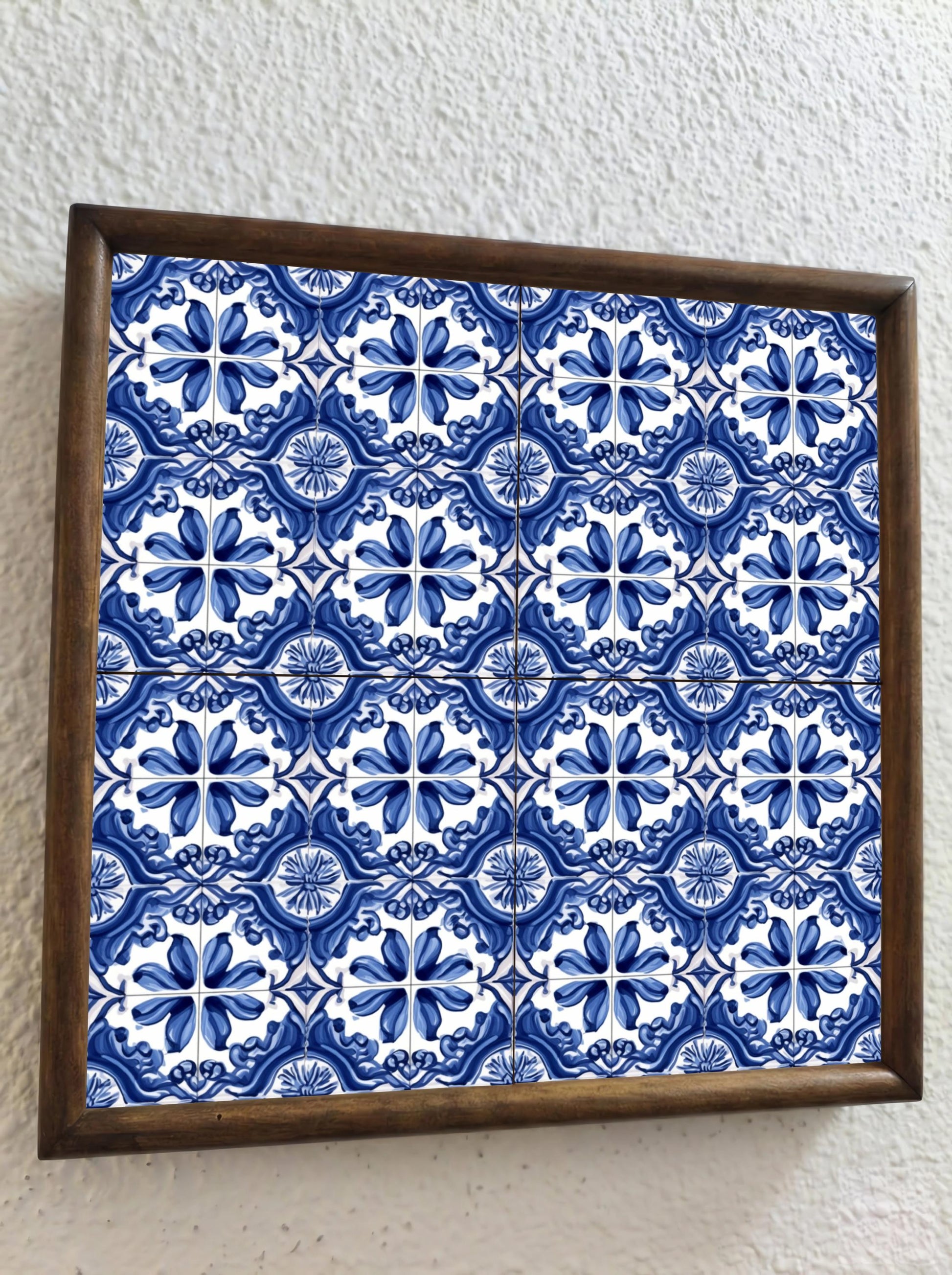 Oporto Blau-Weiß · Keramik-Wandfliese — Klassisches Keramik-Ornament