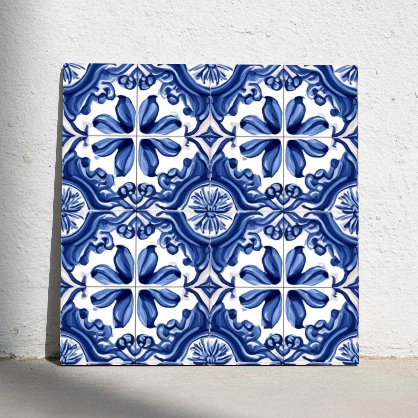 Oporto Blau-Weiß · Keramik-Wandfliese — Klassisches Keramik-Ornament