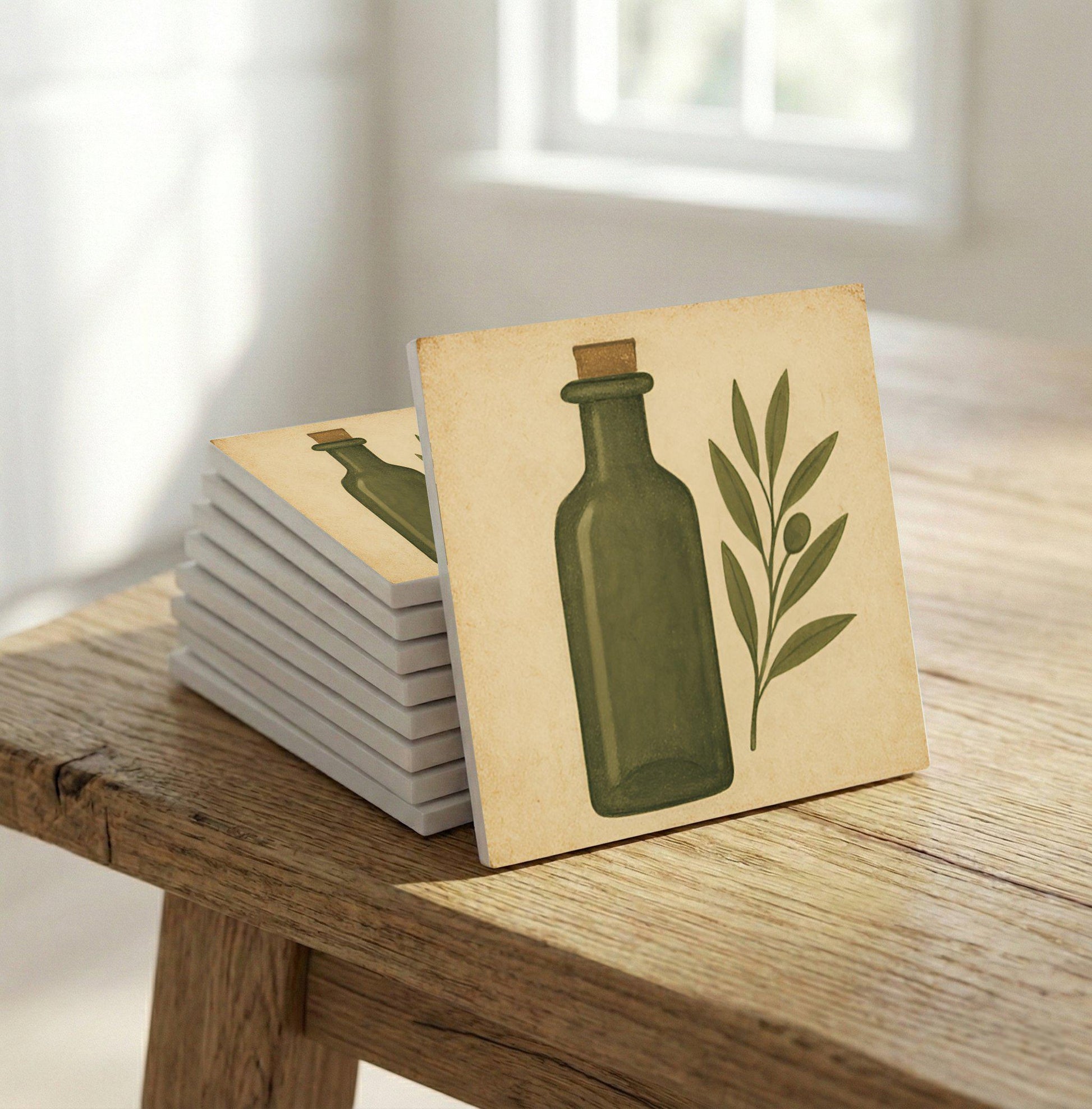 Tuscan Huile d'Olive — Carreau Céramique Motif Botanique