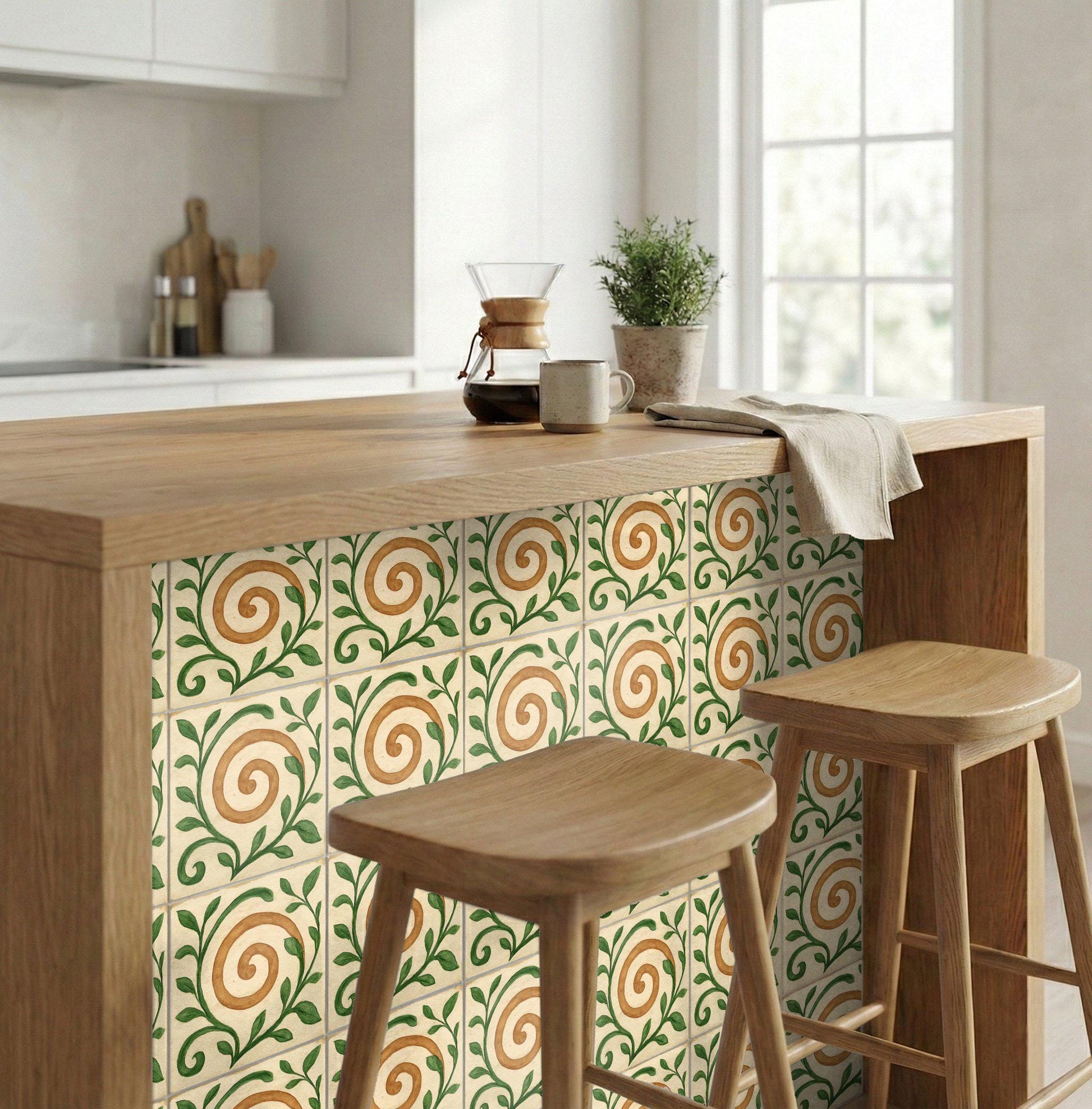 Catalan parra mediterráneo — Piastrella in Ceramica, Decoro Costiero Mediterraneo