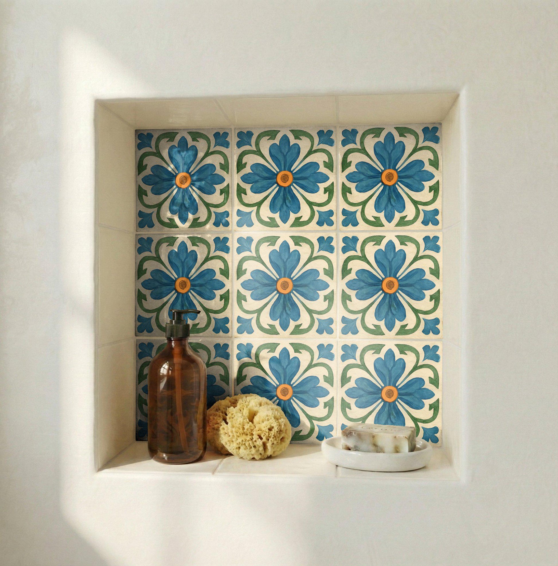 Catalan Floral — Keramikfliese, Florales & botanisches Design