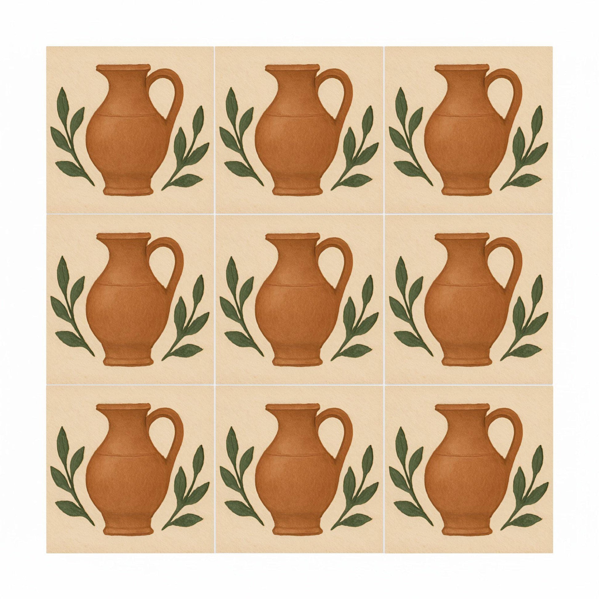 Azulejo Terracotta Jug Mediterraneo — Stile Mediterraneo