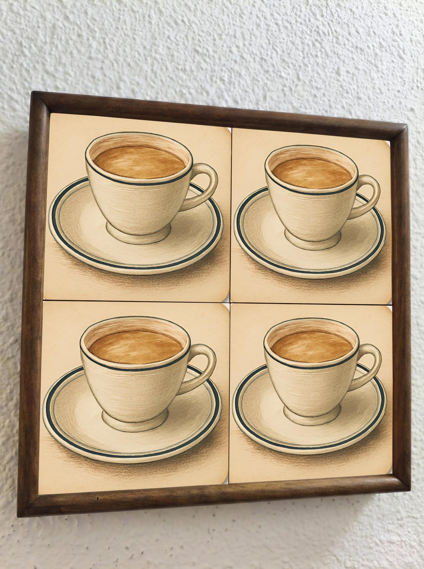 Espresso Cup · Keramik-Wandfliese — Mediterranes Küsten-Dekor