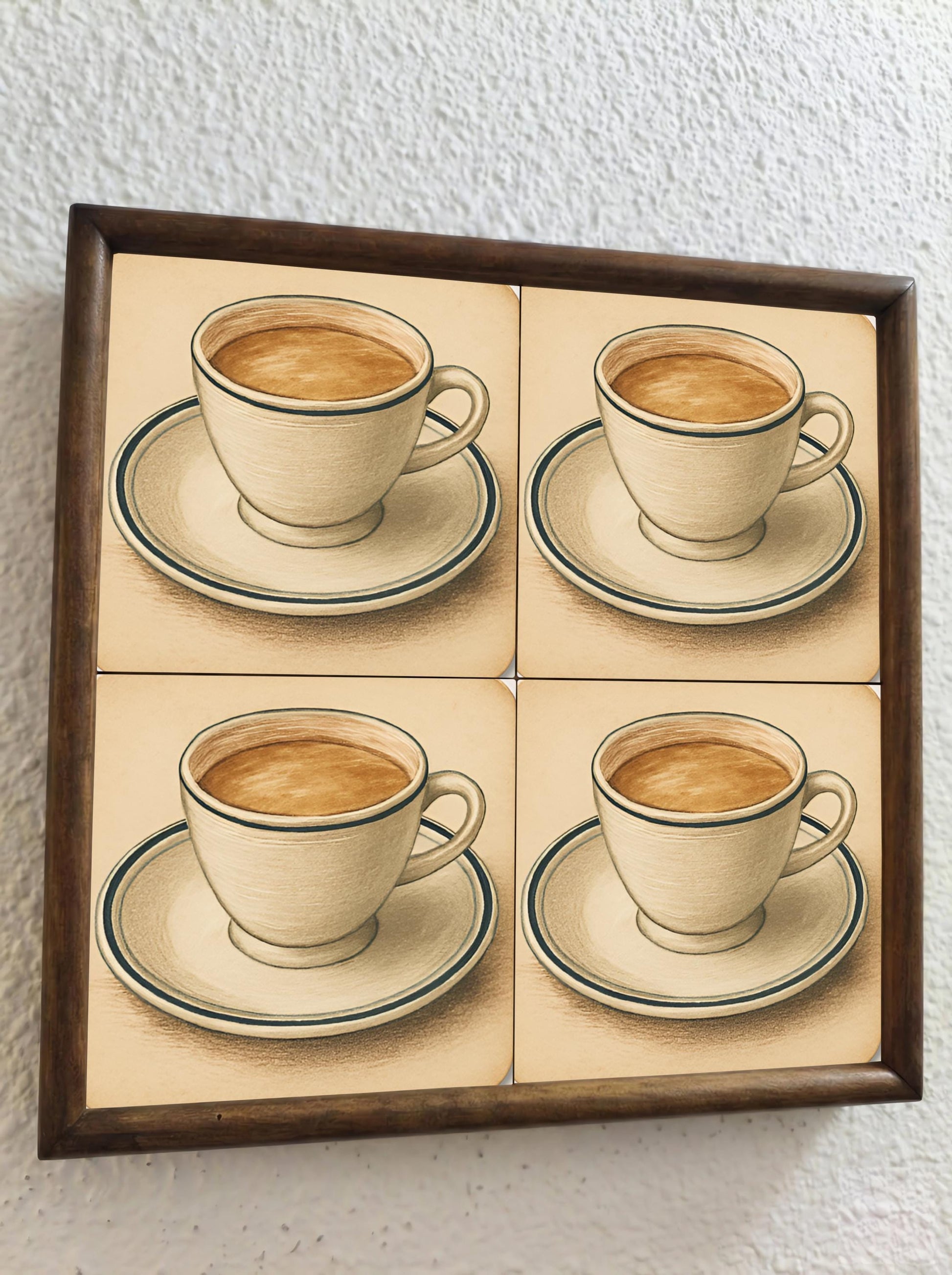 Espresso Cup · Keramik-Wandfliese — Mediterranes Küsten-Dekor