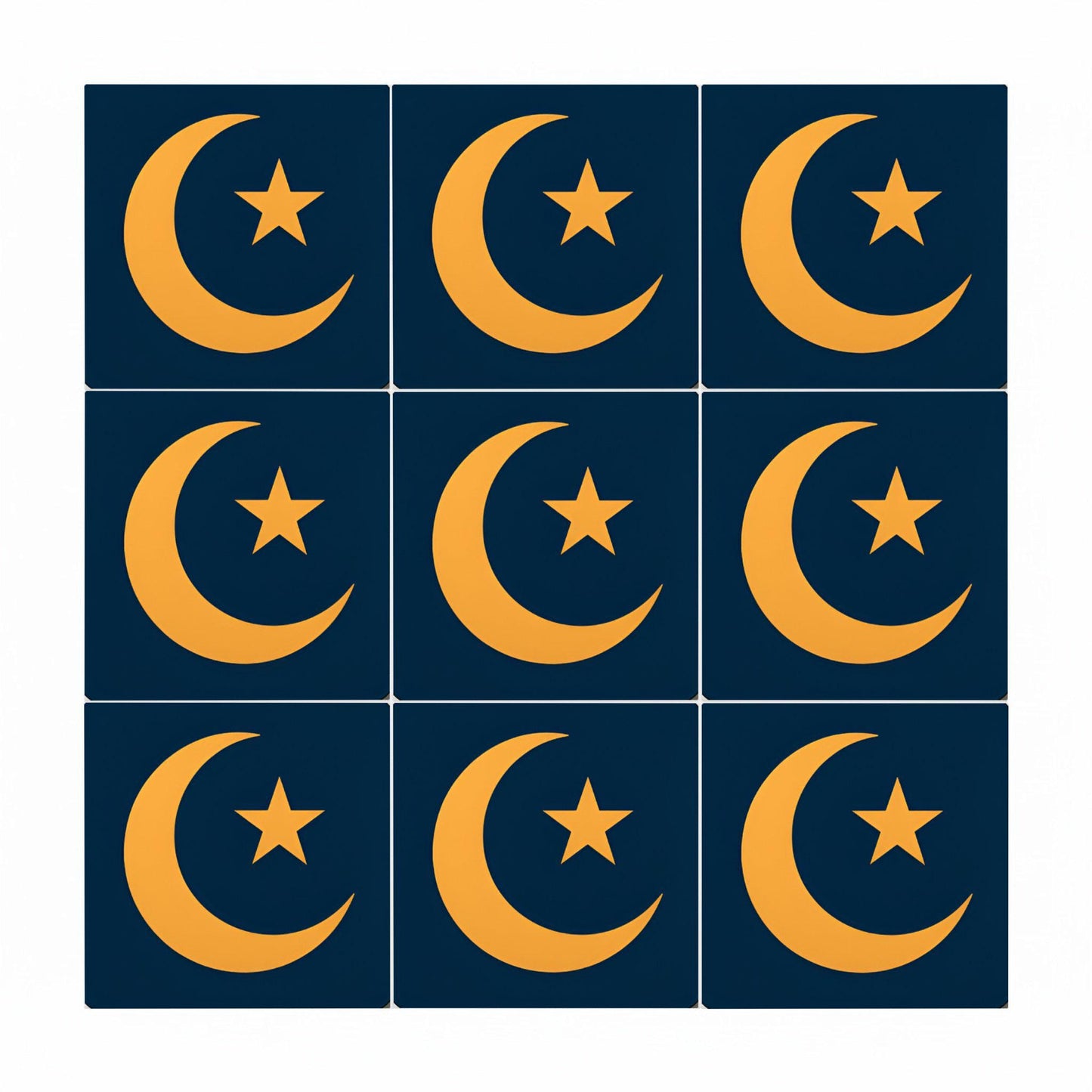 Azulejo Islamic Crescent luna y estrella — Design Géométrique Moderne